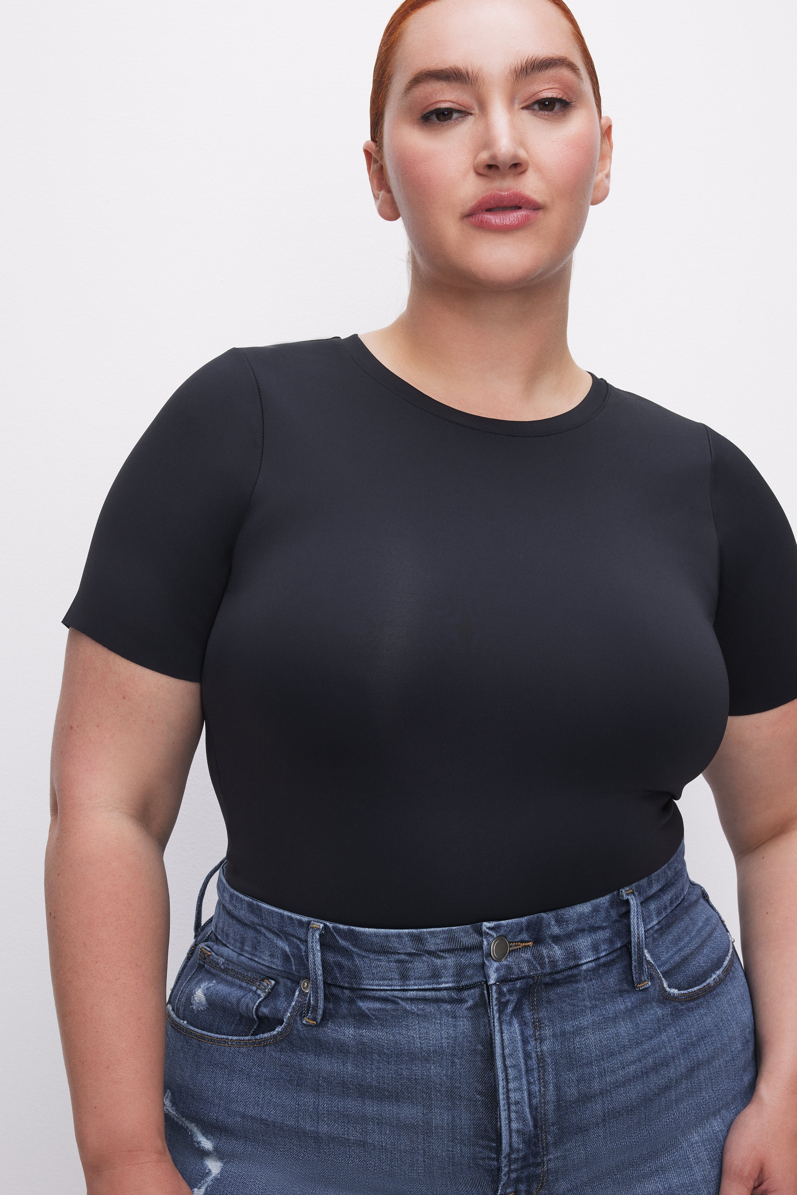 SCULPTING TEE BODYSUIT Black001