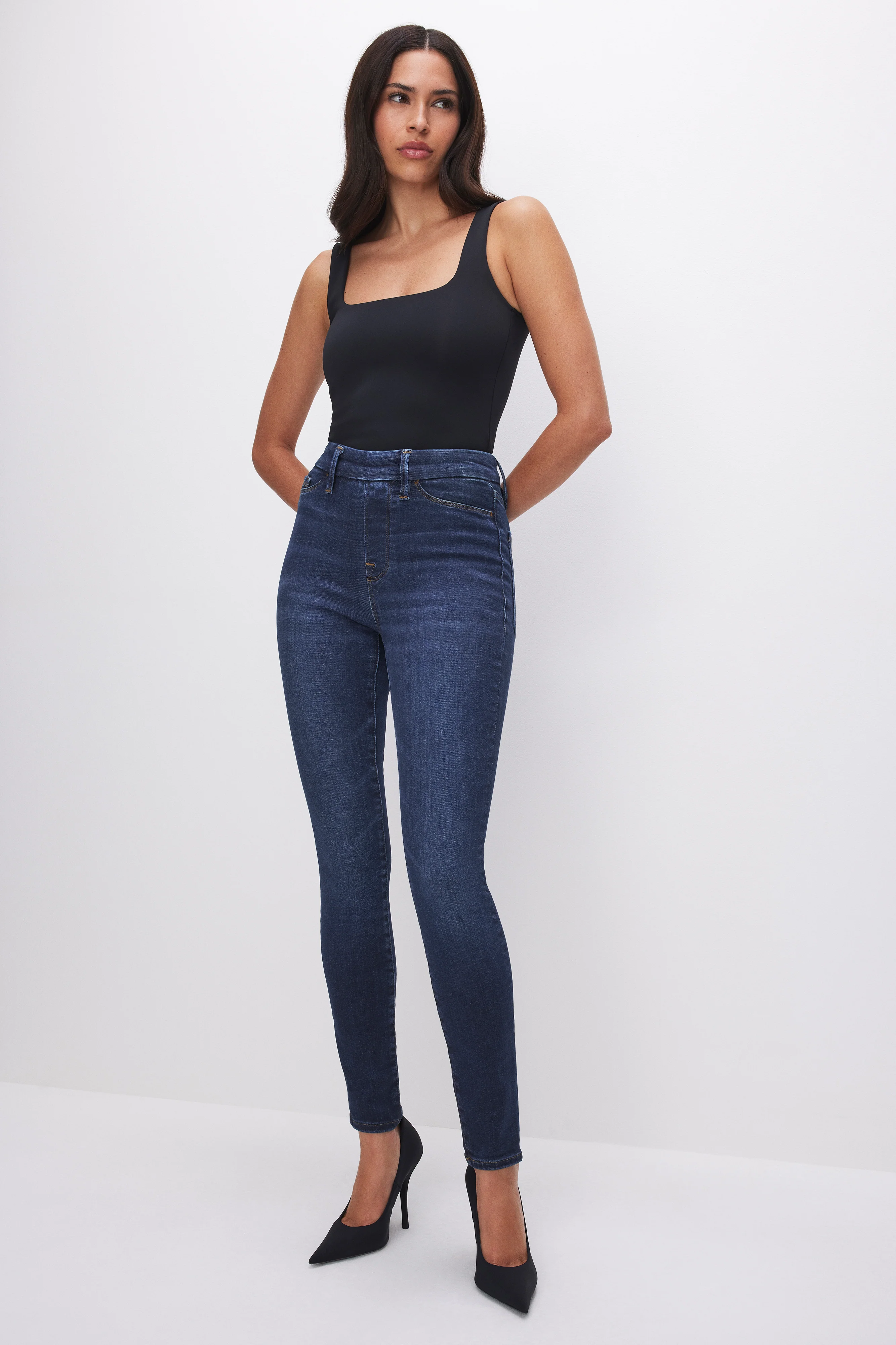 POWER STRETCH PULL-ON SKINNY JEANS Indigo491