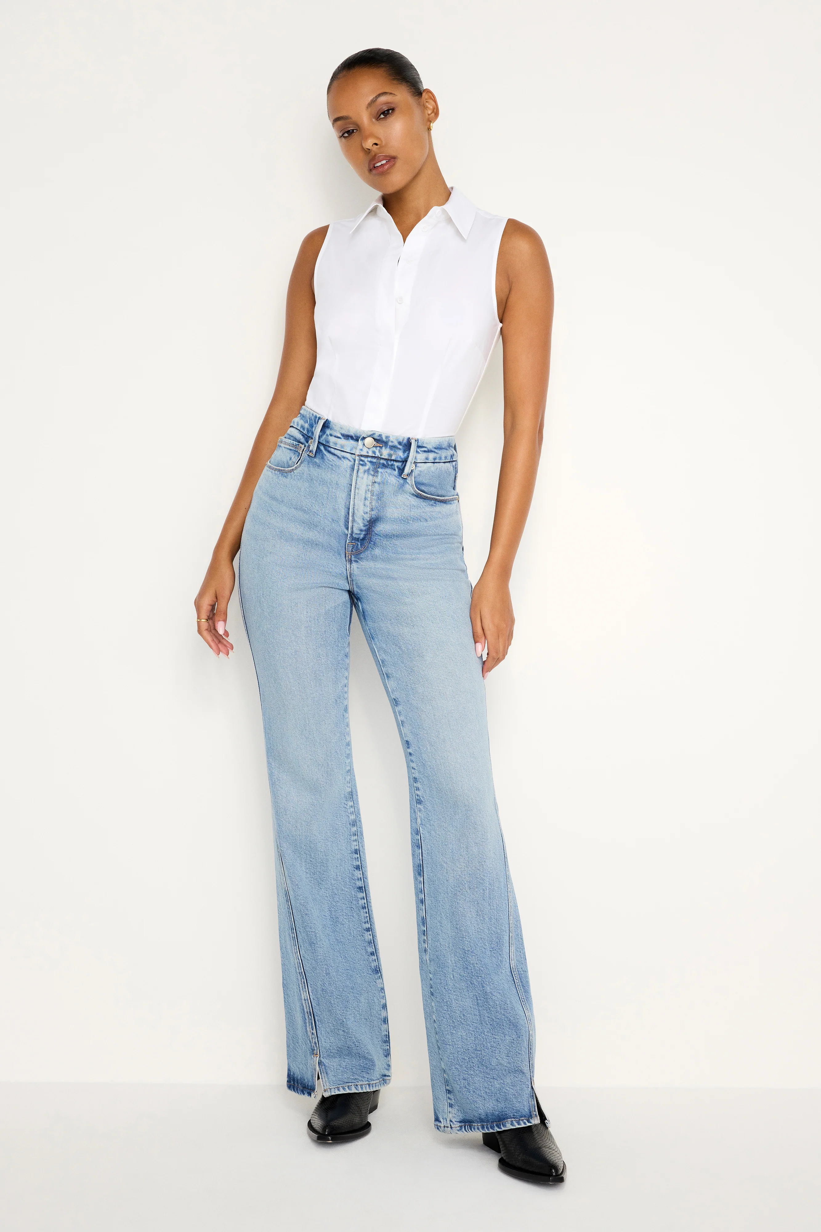 FITTED TANK POPLIN BODYSUIT White001