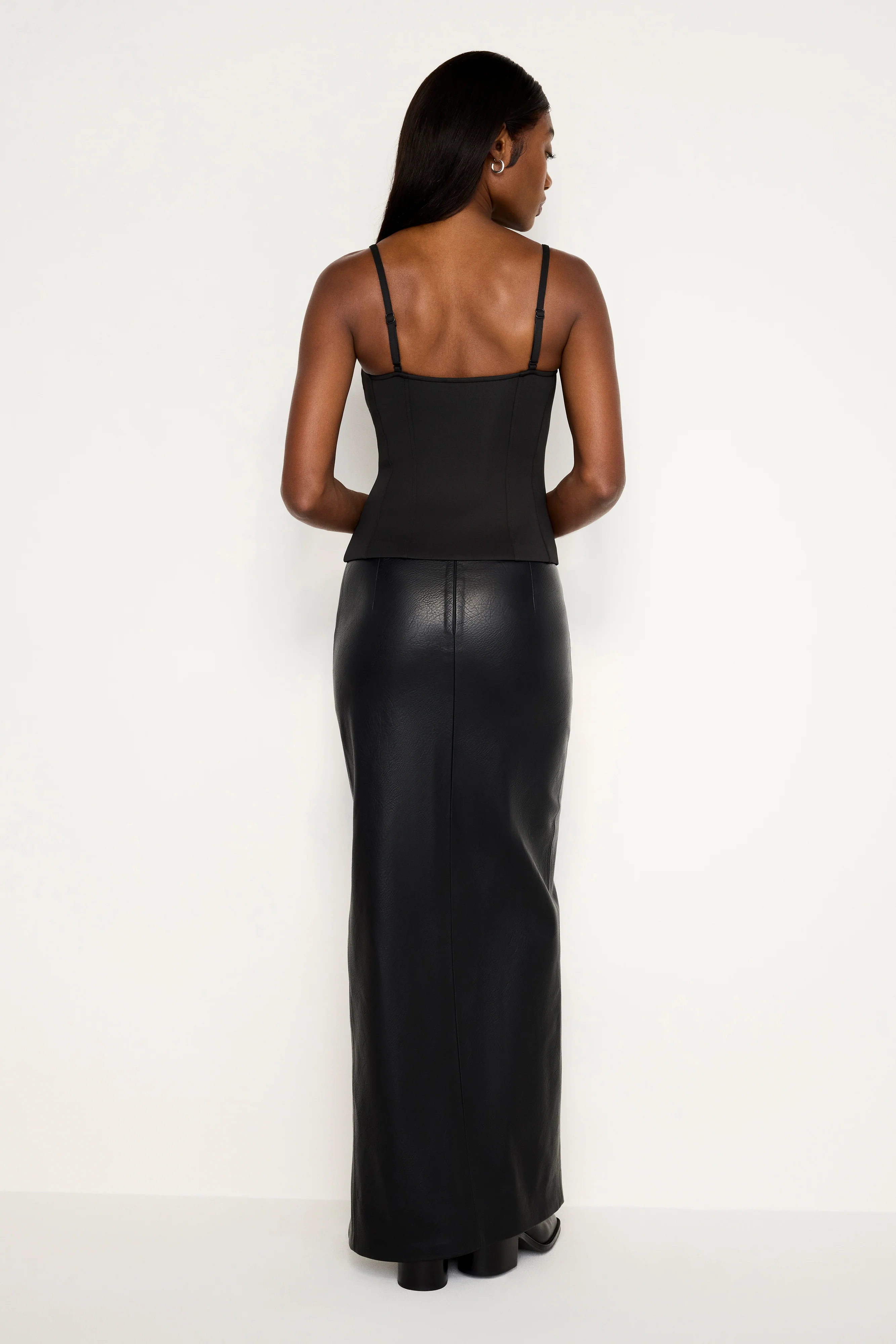 FAUX LEATHER MAXI SKIRT Black001 5 FAUX LEATHER MAXI SKIRT Black001