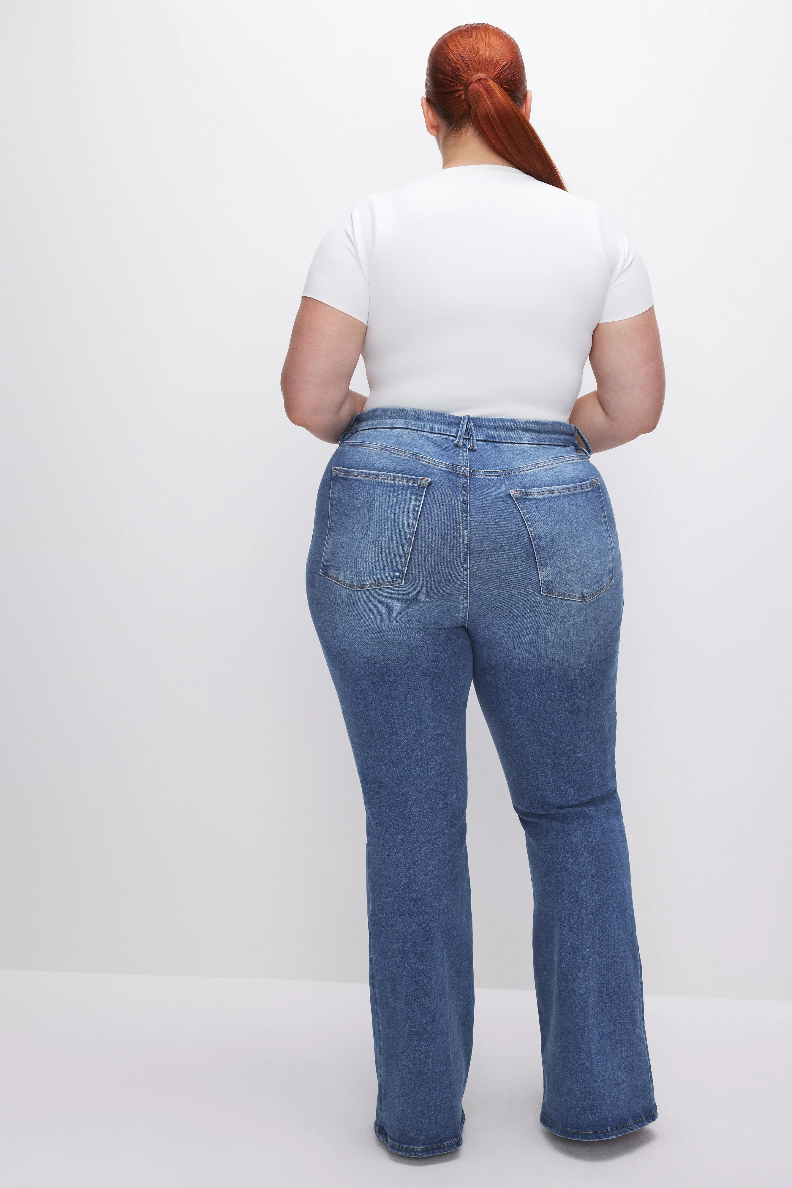 POWER STRETCH PULL-ON FLARE JEANS Indigo490 11 POWER STRETCH PULL-ON FLARE JEANS Indigo490