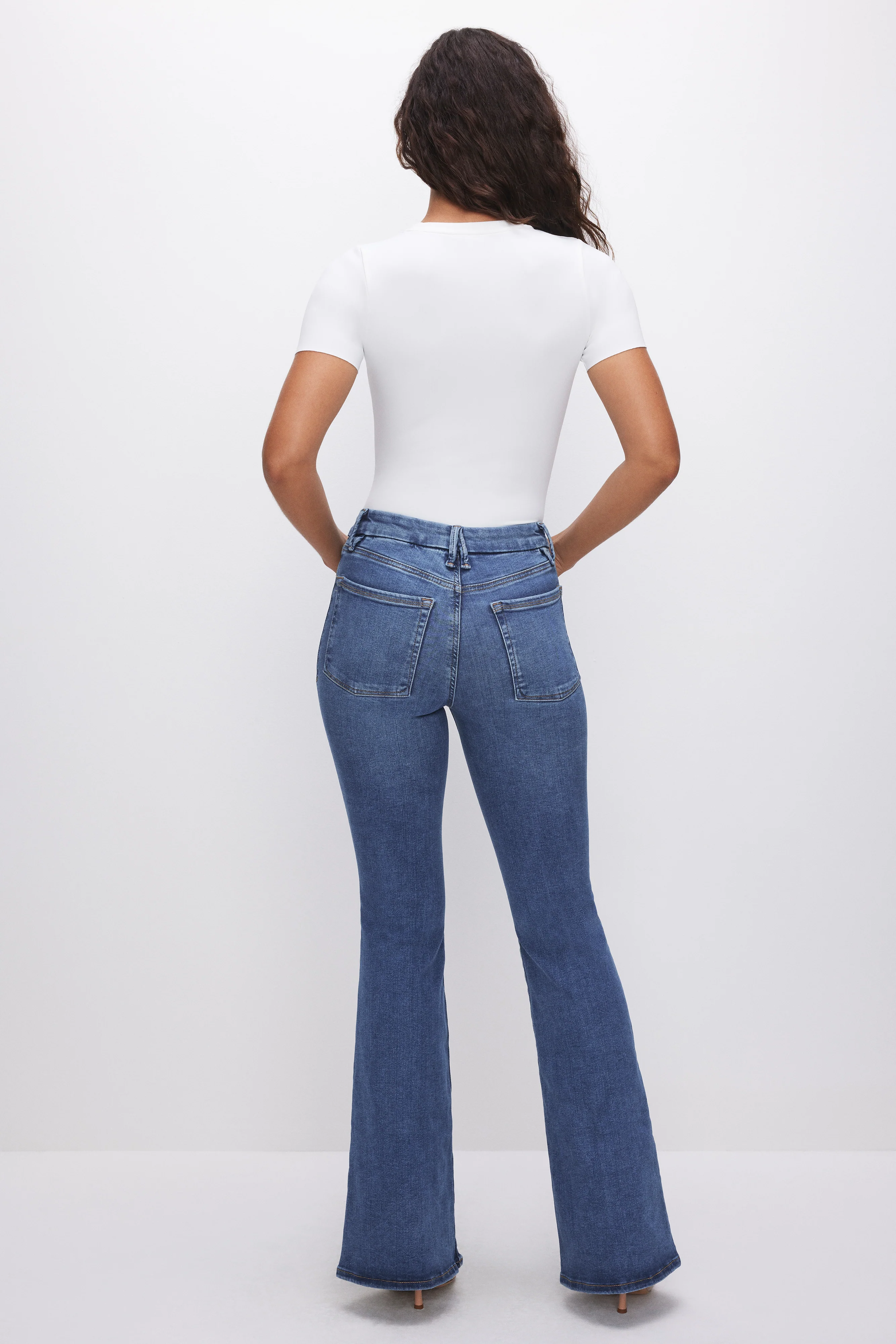 POWER STRETCH PULL-ON FLARE JEANS Indigo490 4 POWER STRETCH PULL-ON FLARE JEANS Indigo490
