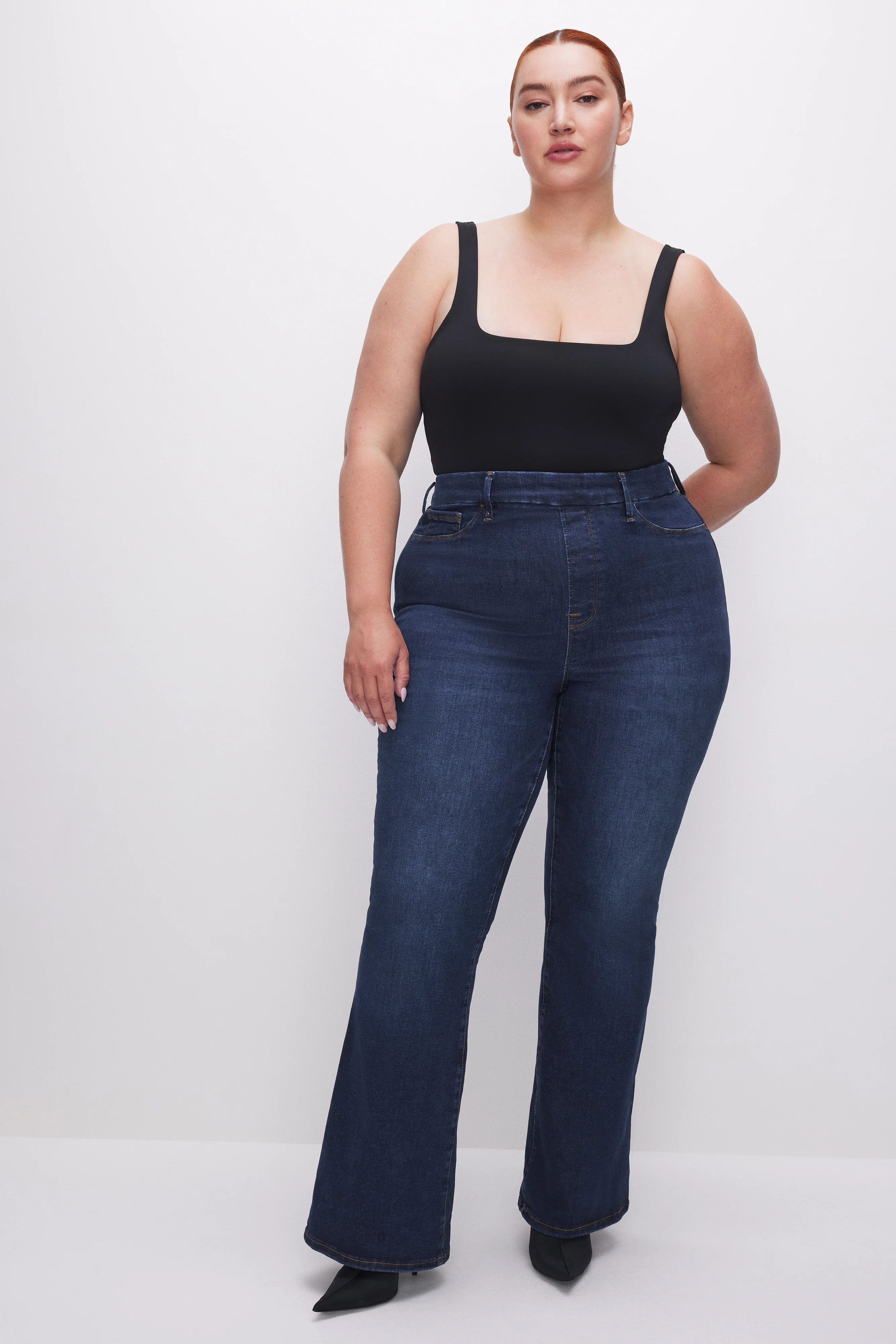 POWER STRETCH PULL-ON FLARE JEANS Indigo491 8 POWER STRETCH PULL-ON FLARE JEANS Indigo491