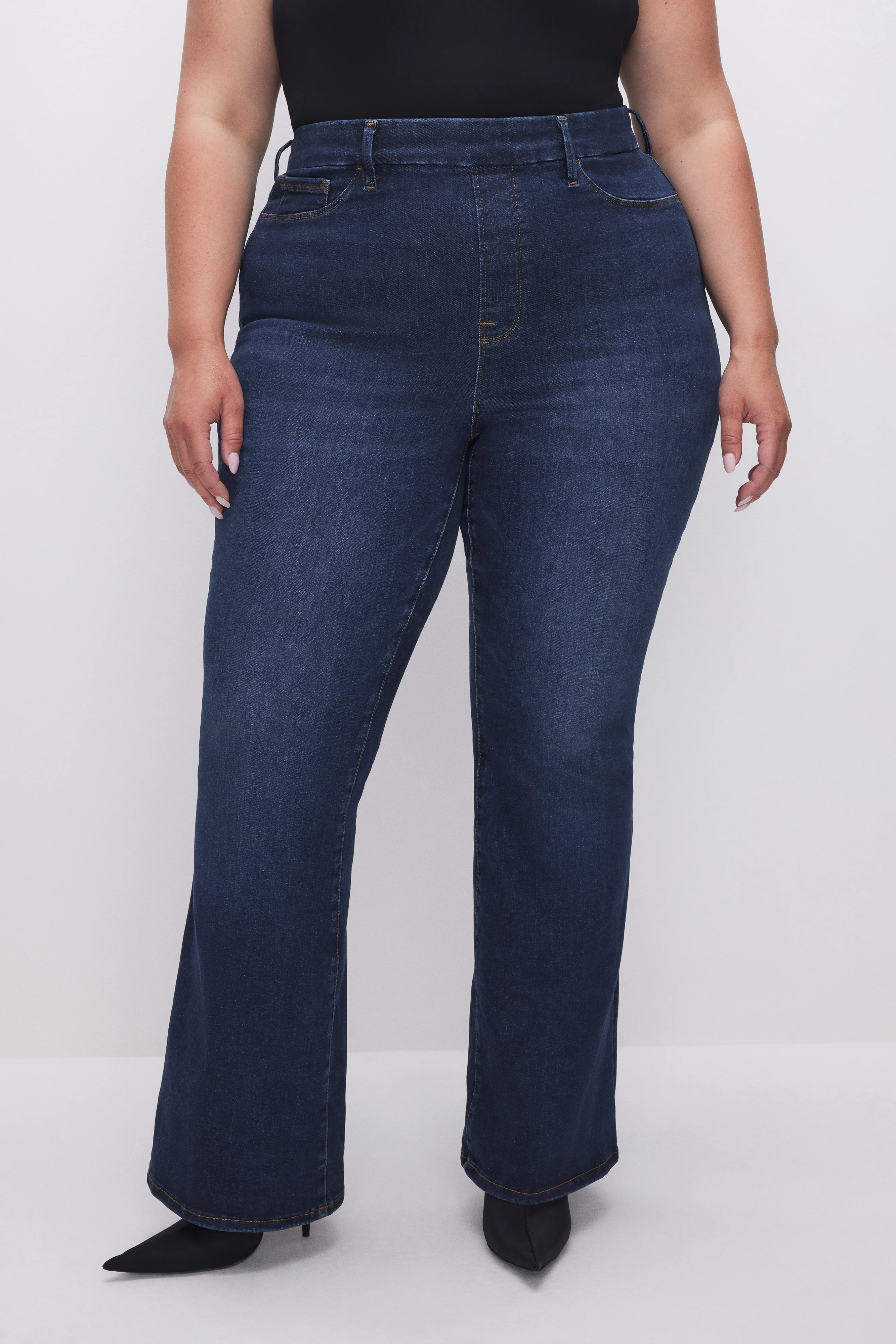 POWER STRETCH PULL-ON FLARE JEANS Indigo491 9 POWER STRETCH PULL-ON FLARE JEANS Indigo491