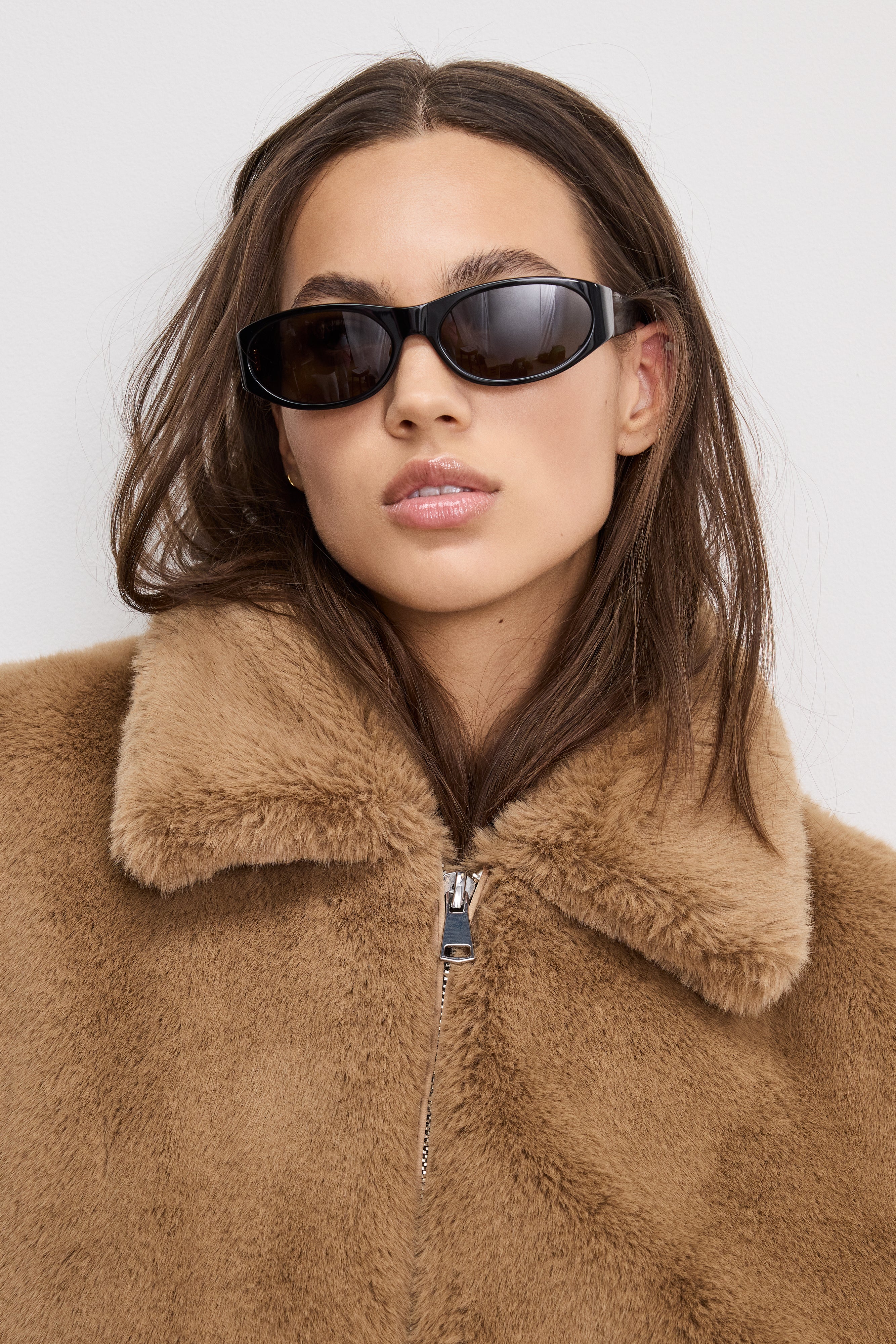 FAUX FUR COLLAR JACKET Warm caramel003 4 FAUX FUR COLLAR JACKET Warm caramel003