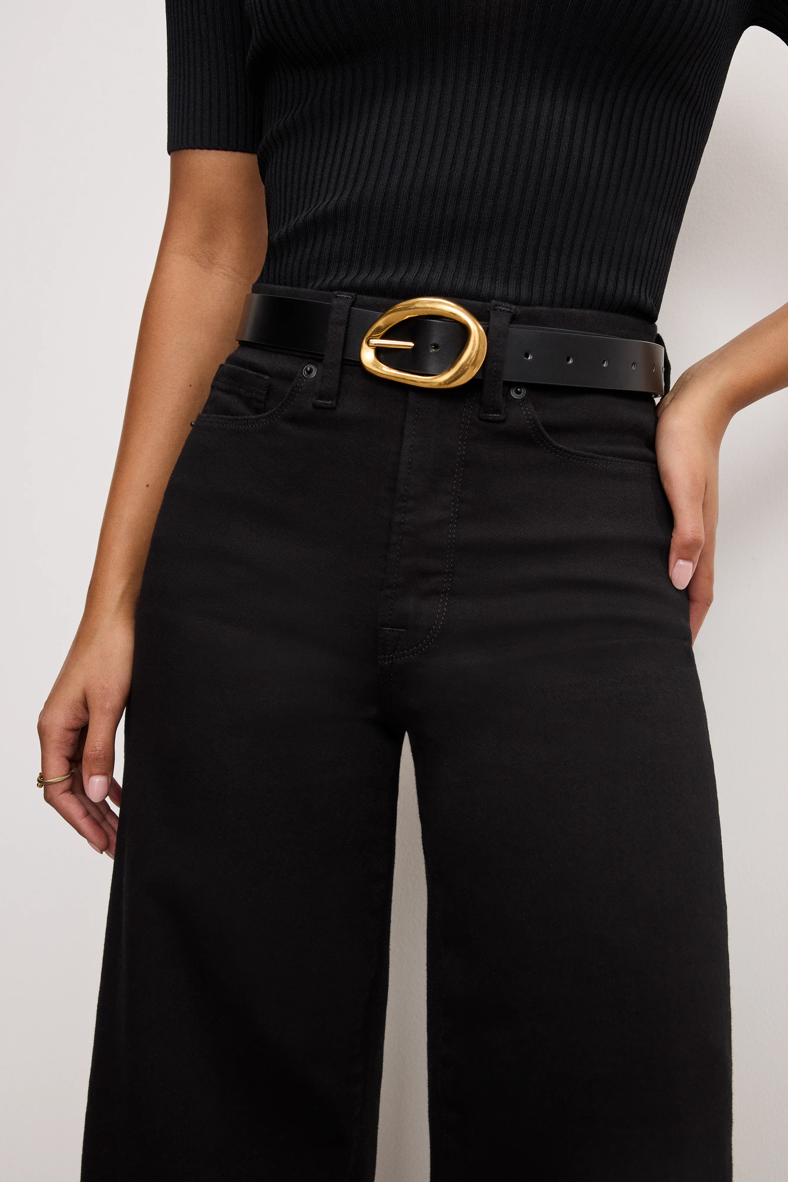 GOOD WAIST CROPPED PALAZZO NEVER FADE JEANS Black001 6 GOOD WAIST CROPPED PALAZZO NEVER FADE JEANS Black001