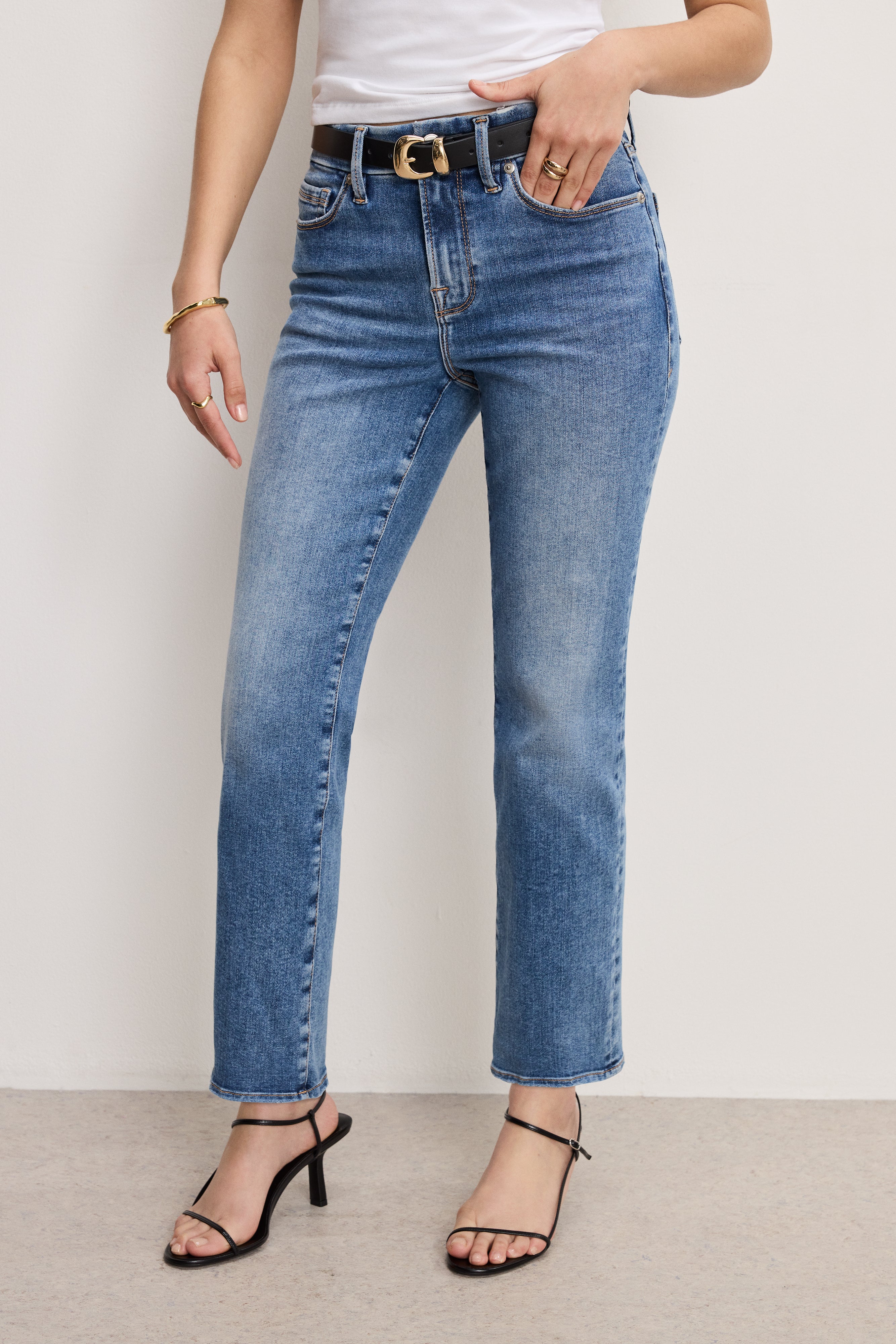 ALWAYS FITS GOOD PETITE STRAIGHT JEANS Indigo316