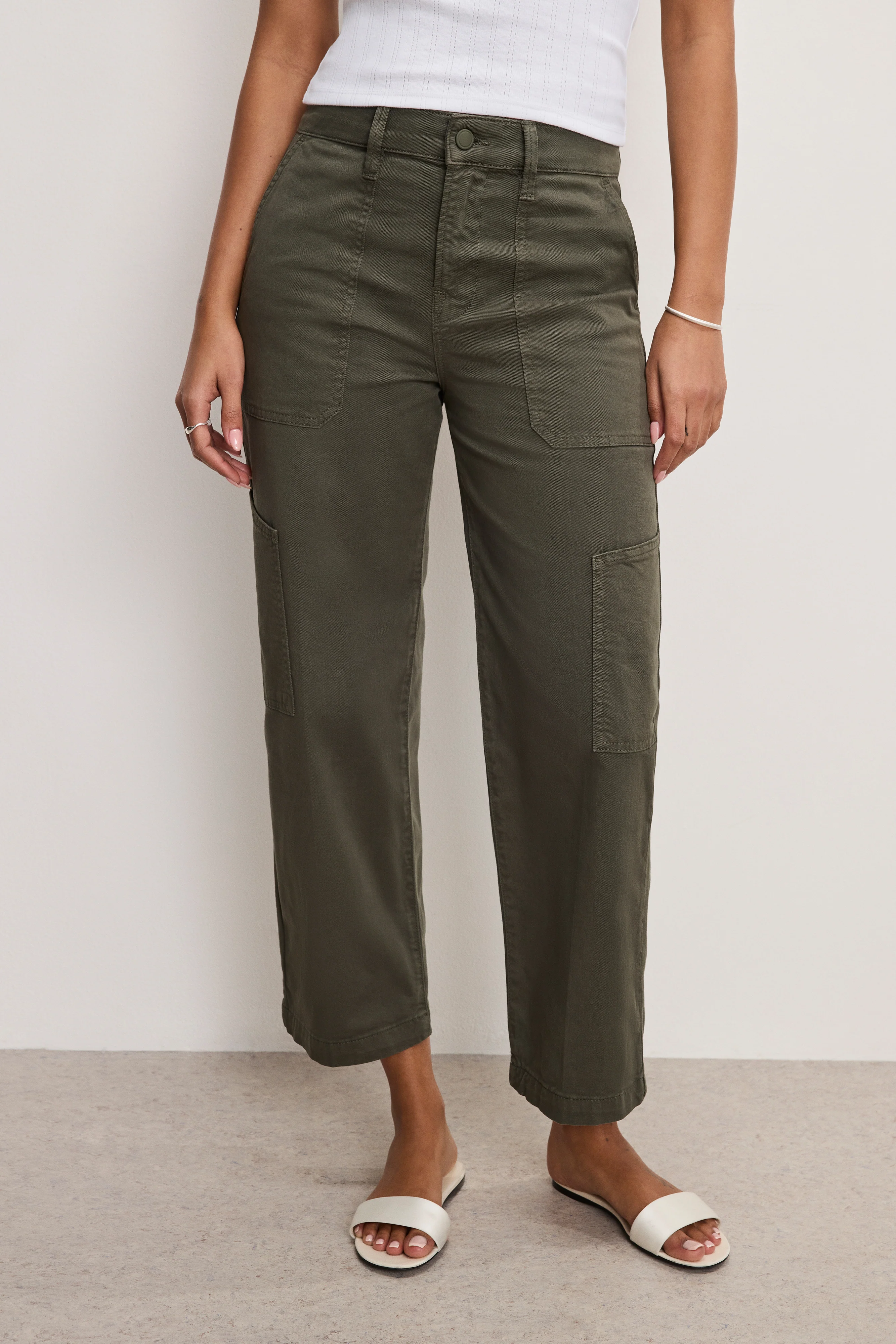 CARGO CROPPED TWILL PANTS Fatigue001 4 CARGO CROPPED TWILL PANTS Fatigue001