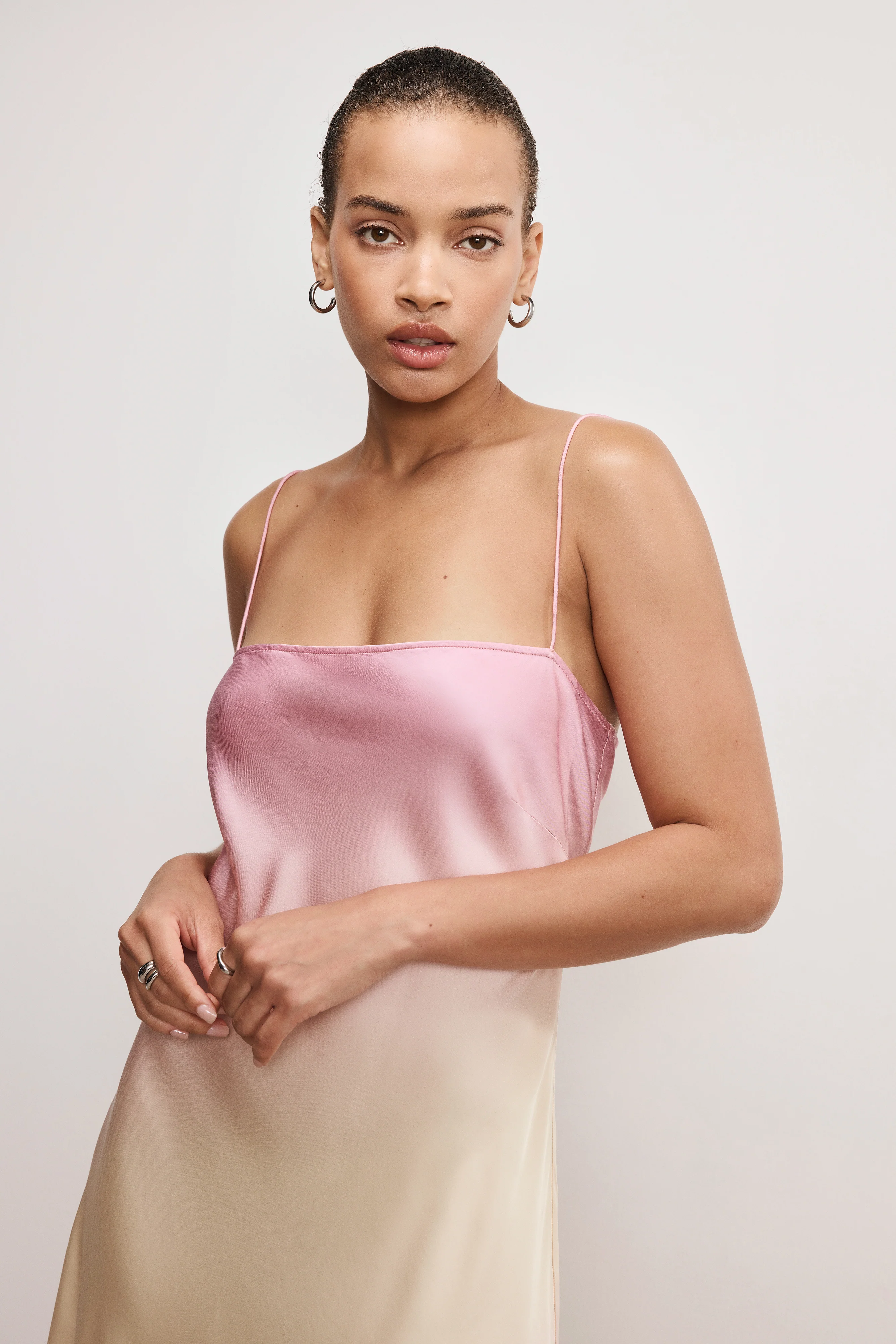 SATIN MINI DRESS Sunset gradient004