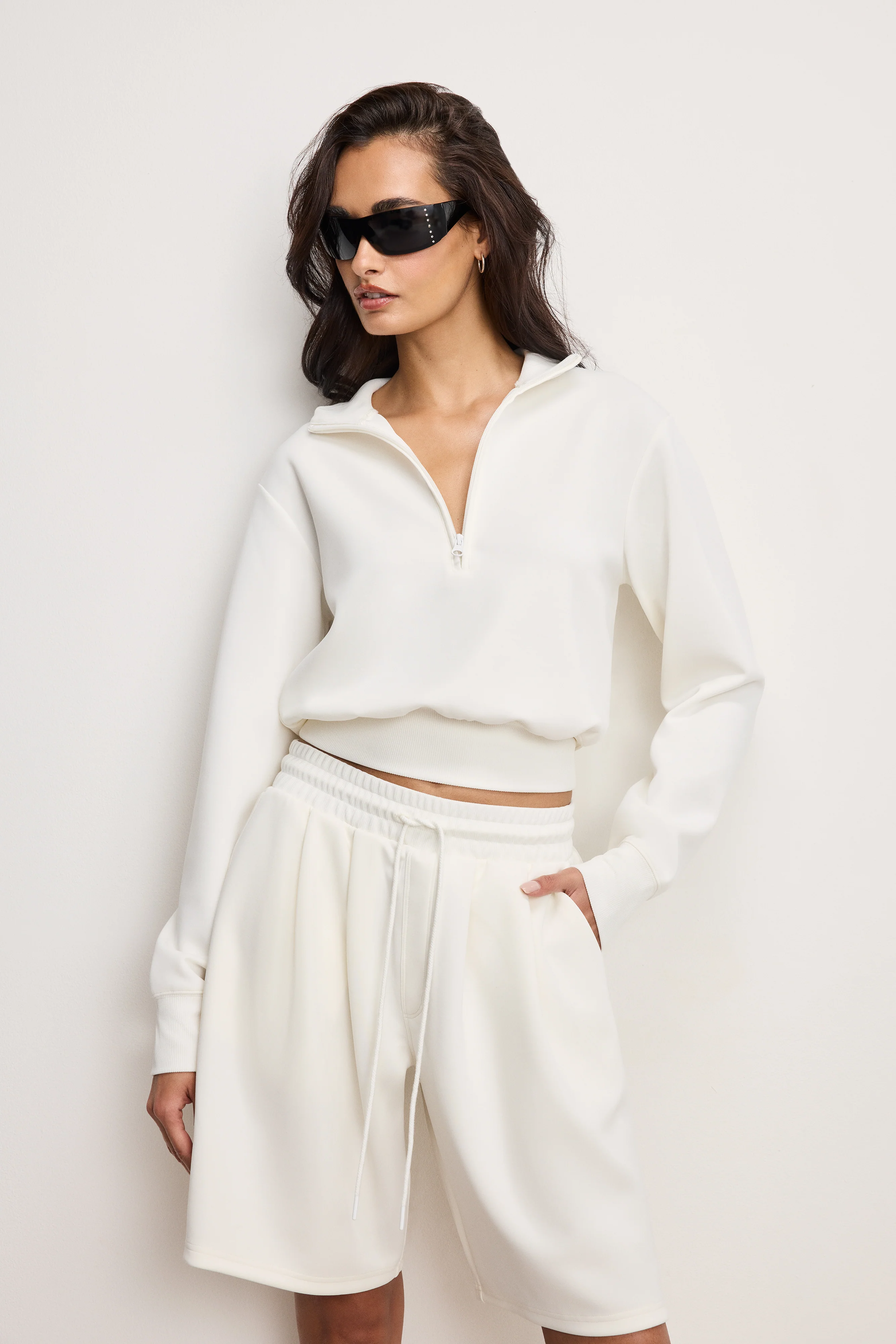 AIR SOFT HALF ZIP SWEATSHIRT Cloud white001