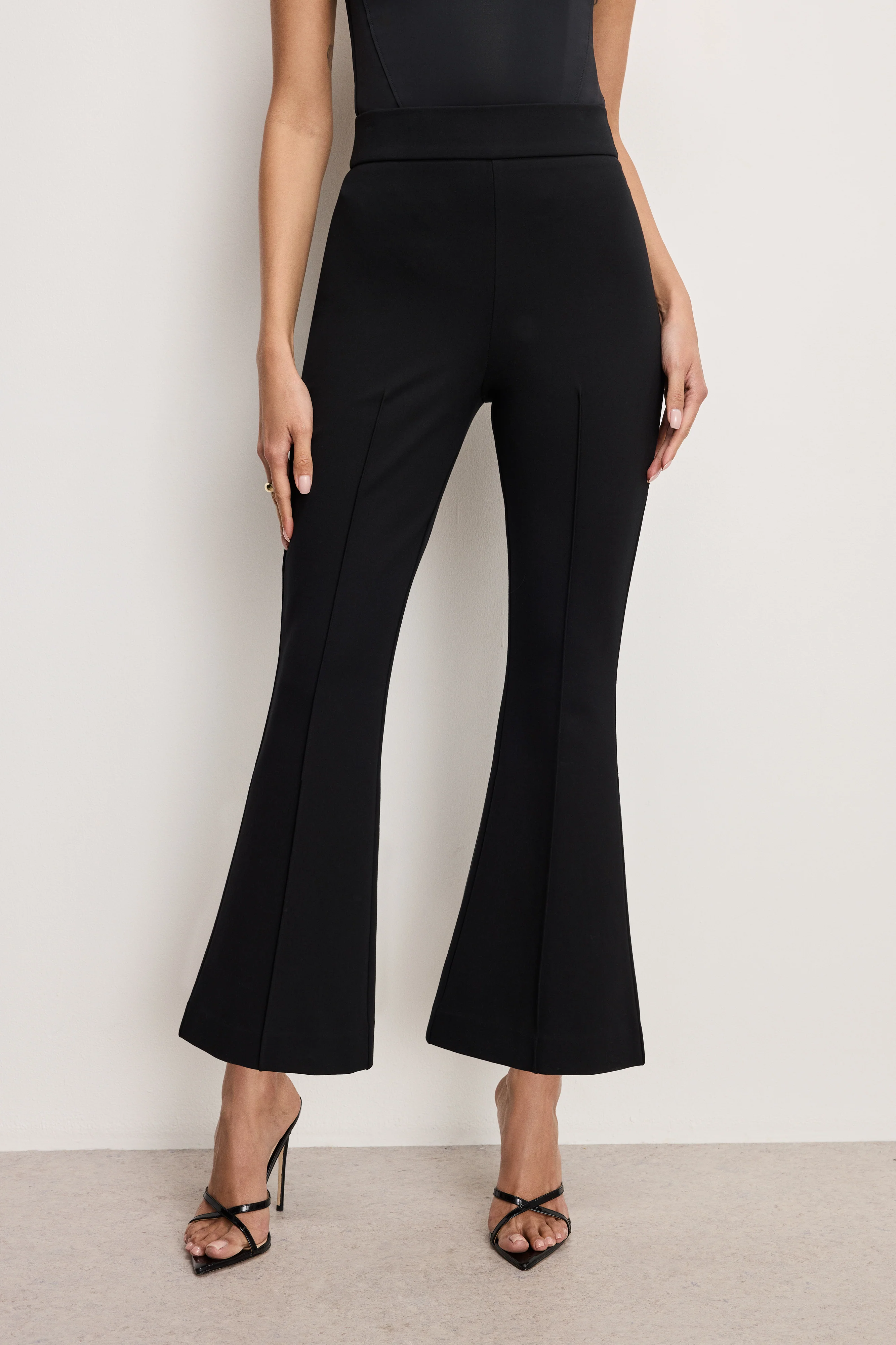 SOFT STRETCH PONTE KICK FLARE PANTS Black001 5 SOFT STRETCH PONTE KICK FLARE PANTS Black001