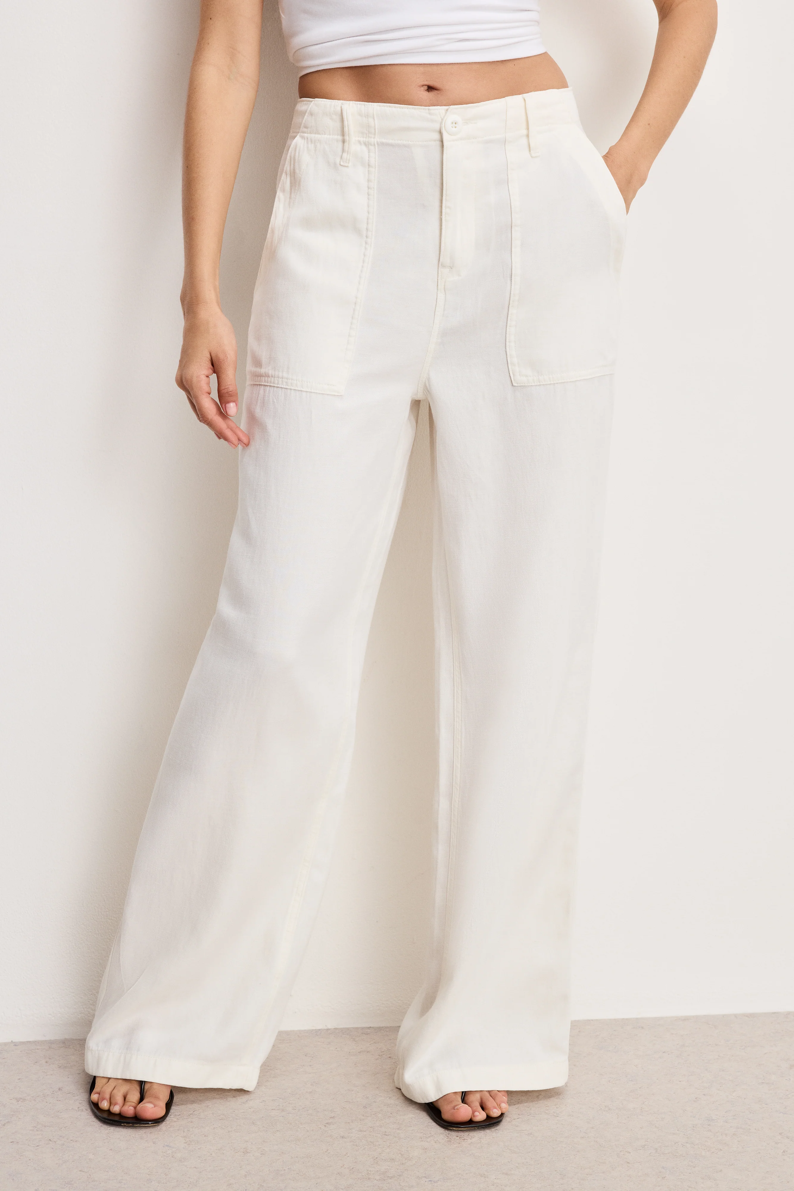 LITE LINEN PANTS Cloud white001