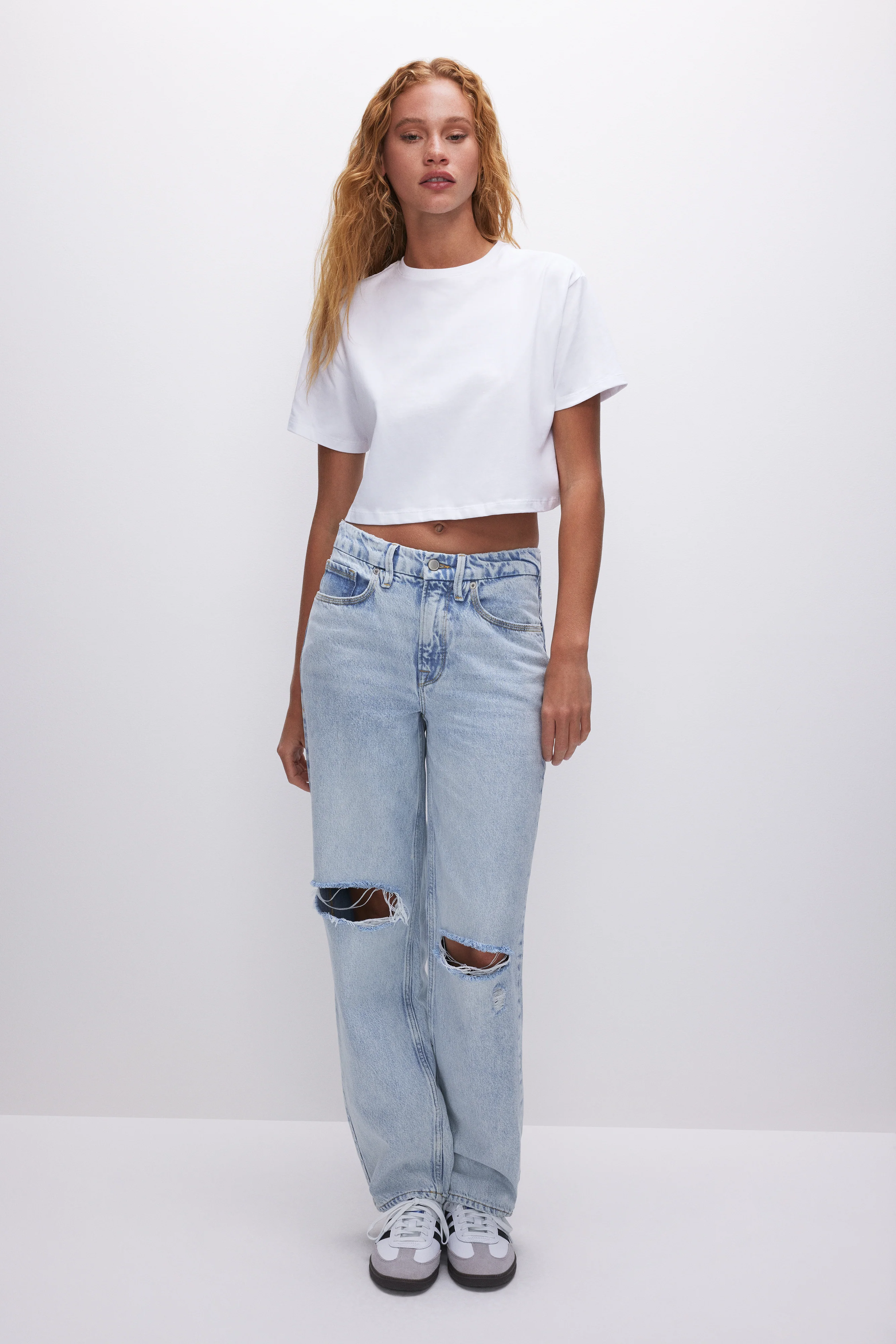 COTTON CROPPED TEE White001