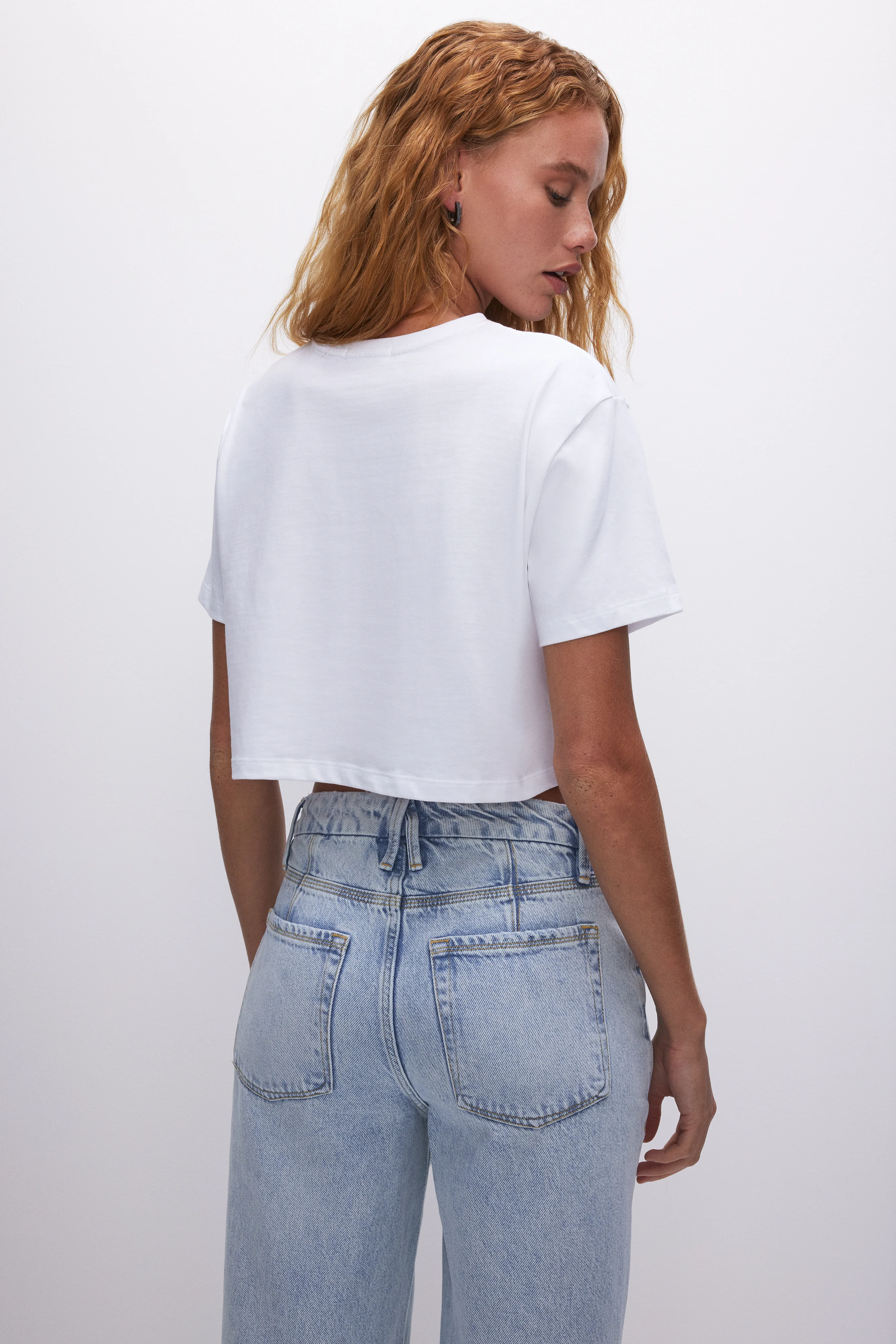 COTTON CROPPED TEE White001