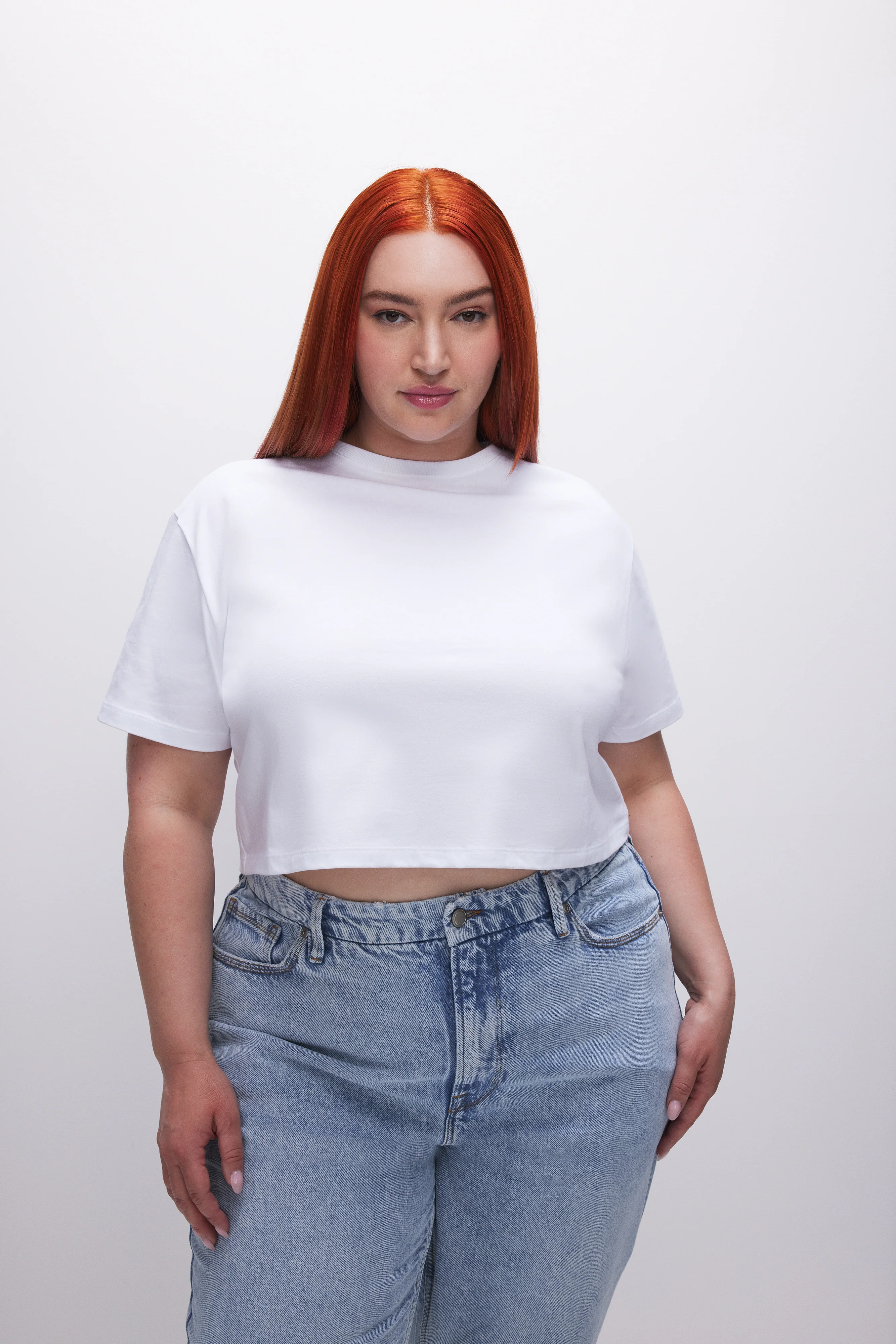 COTTON CROPPED TEE White001 5 COTTON CROPPED TEE White001