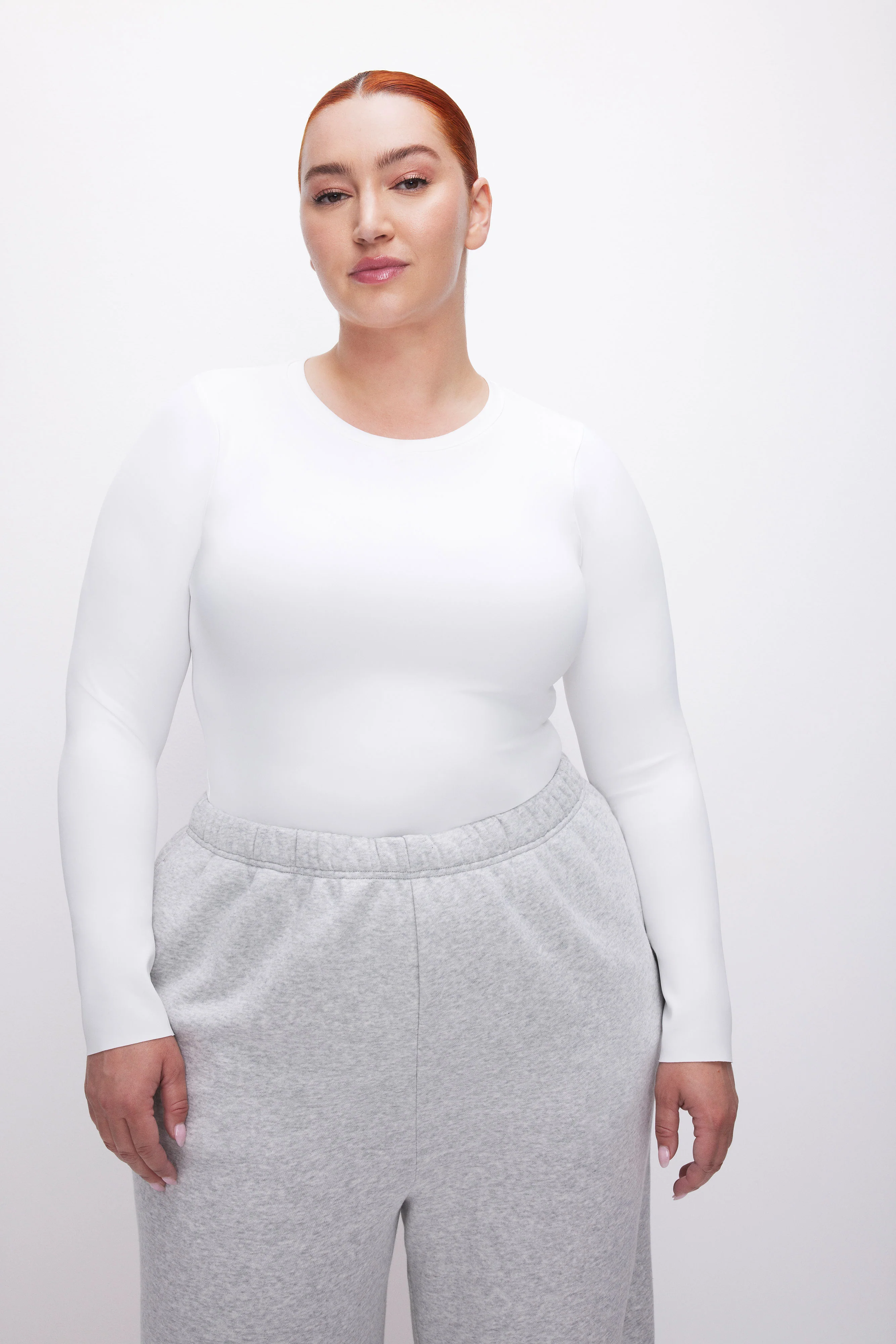 SCULPTING CREWNECK BODYSUIT White001 8 SCULPTING CREWNECK BODYSUIT White001