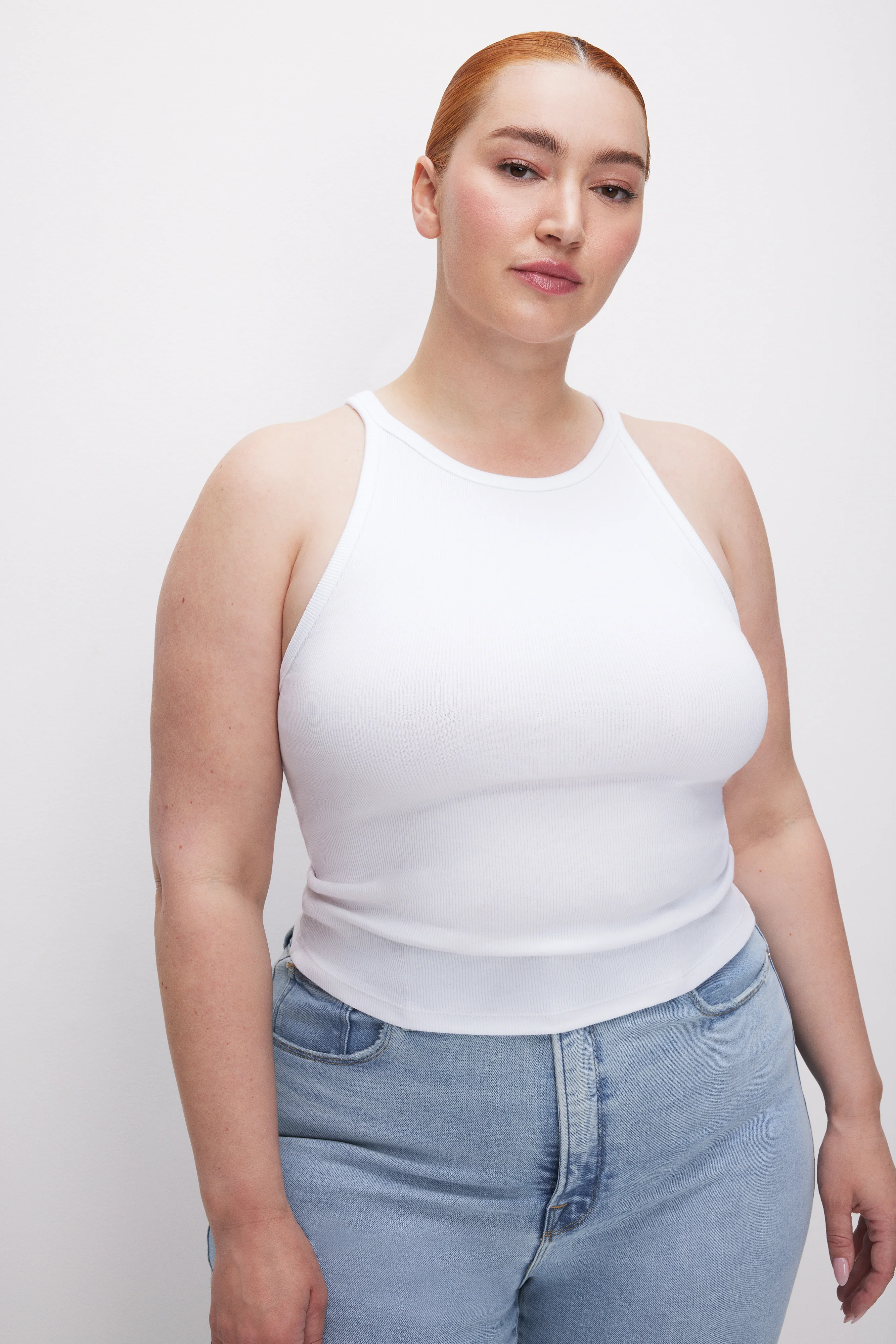 MICRO RIB CREWNECK TANK White001 5 MICRO RIB CREWNECK TANK White001