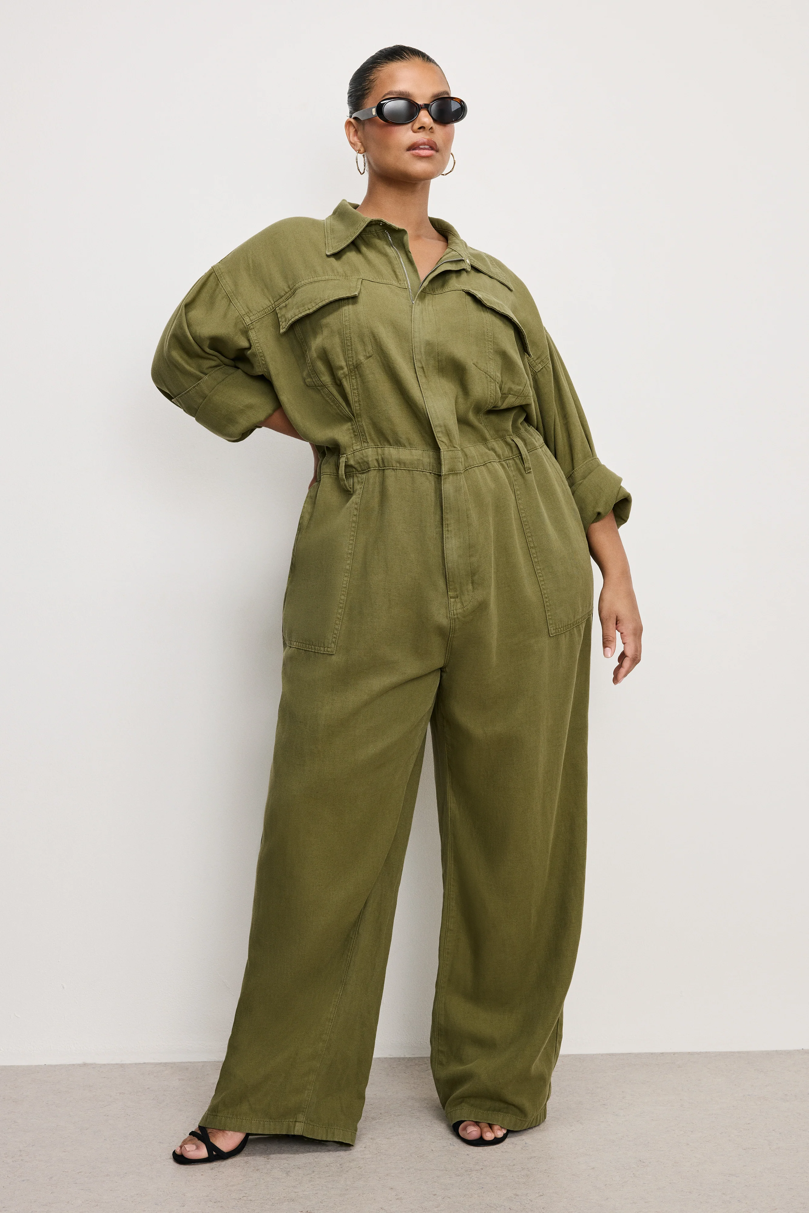 LITE LINEN OVERSIZED JUMPSUIT Martini olive002 5 LITE LINEN OVERSIZED JUMPSUIT Martini olive002