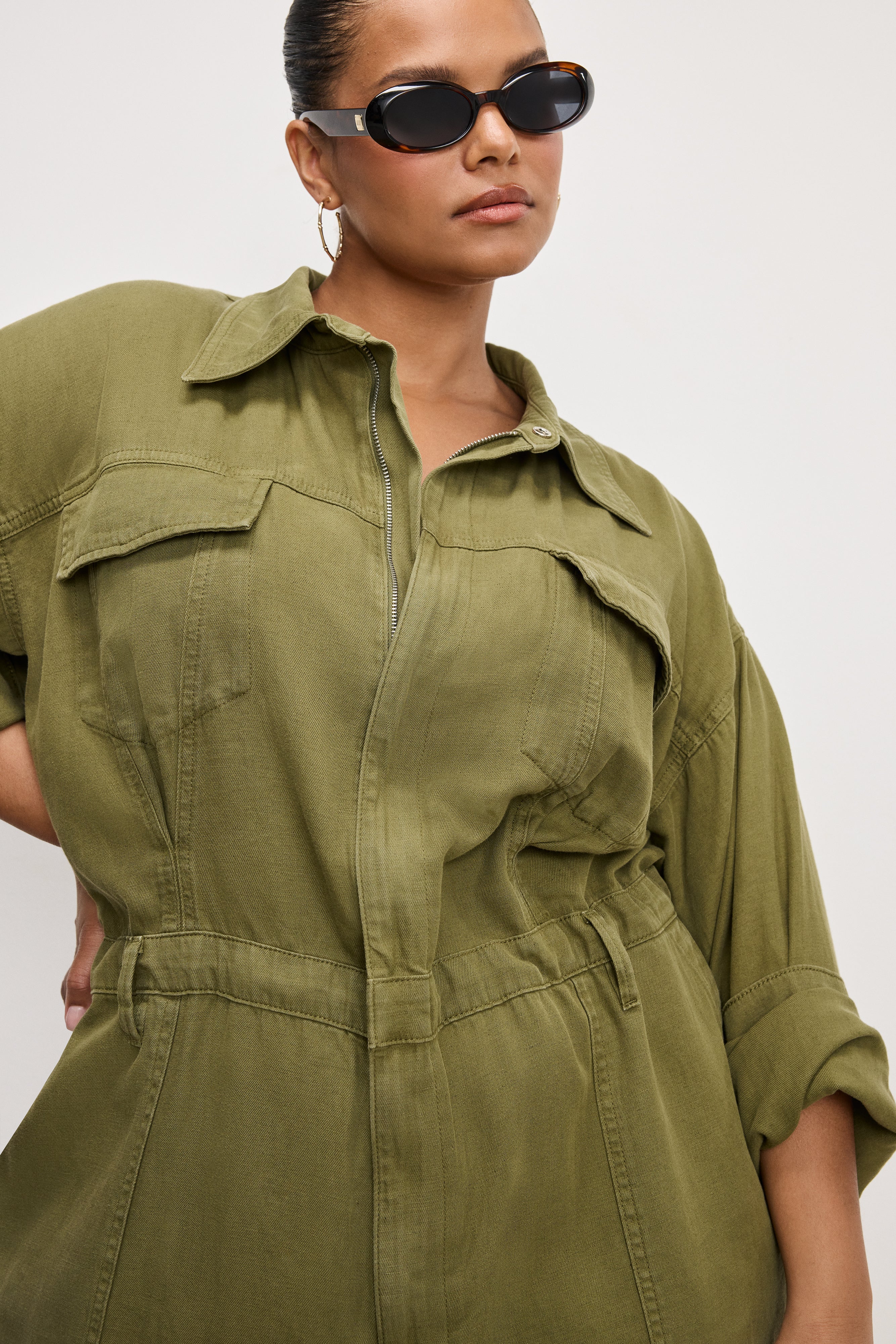 LITE LINEN OVERSIZED JUMPSUIT Martini olive002 6 LITE LINEN OVERSIZED JUMPSUIT Martini olive002