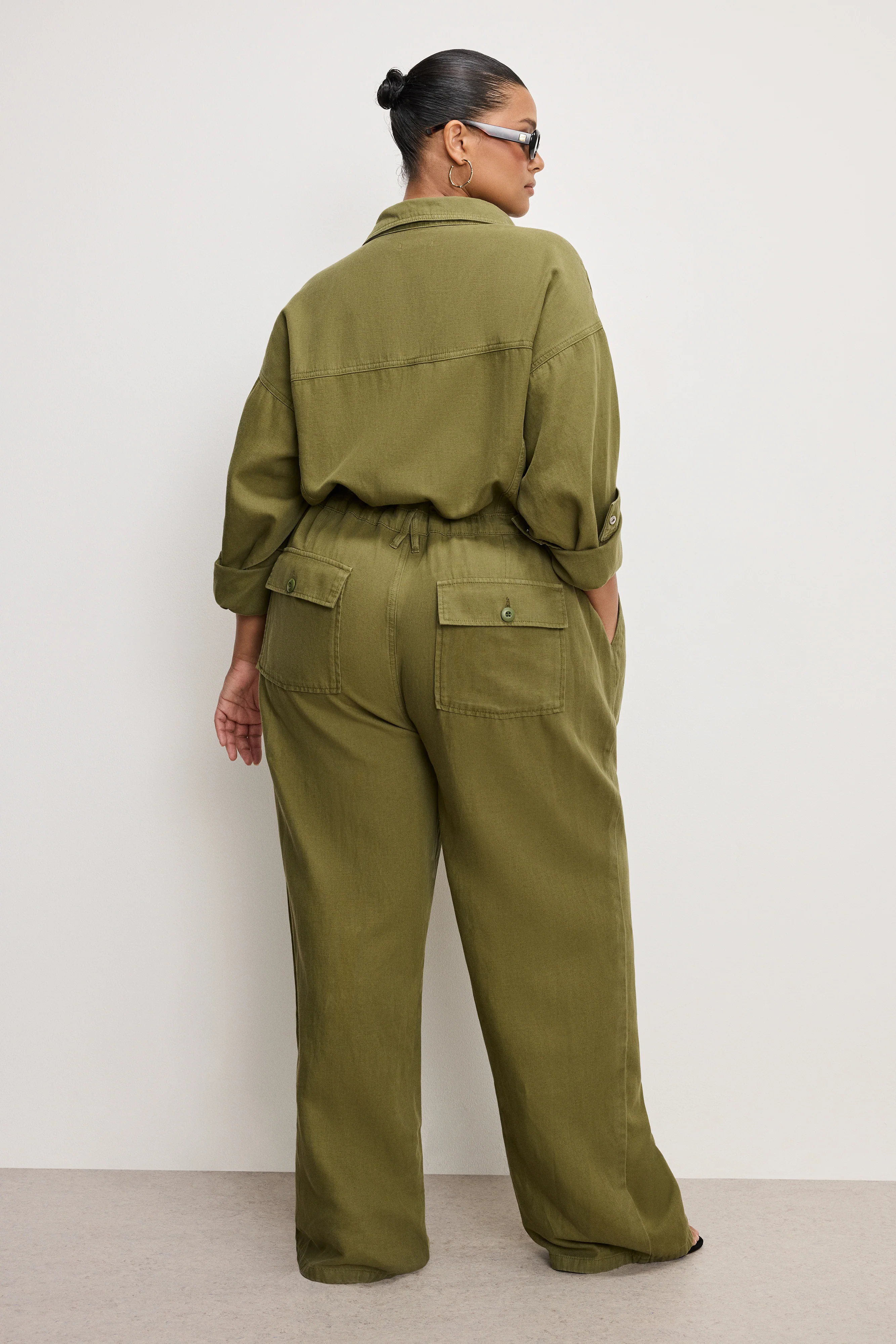 LITE LINEN OVERSIZED JUMPSUIT Martini olive002 7 LITE LINEN OVERSIZED JUMPSUIT Martini olive002