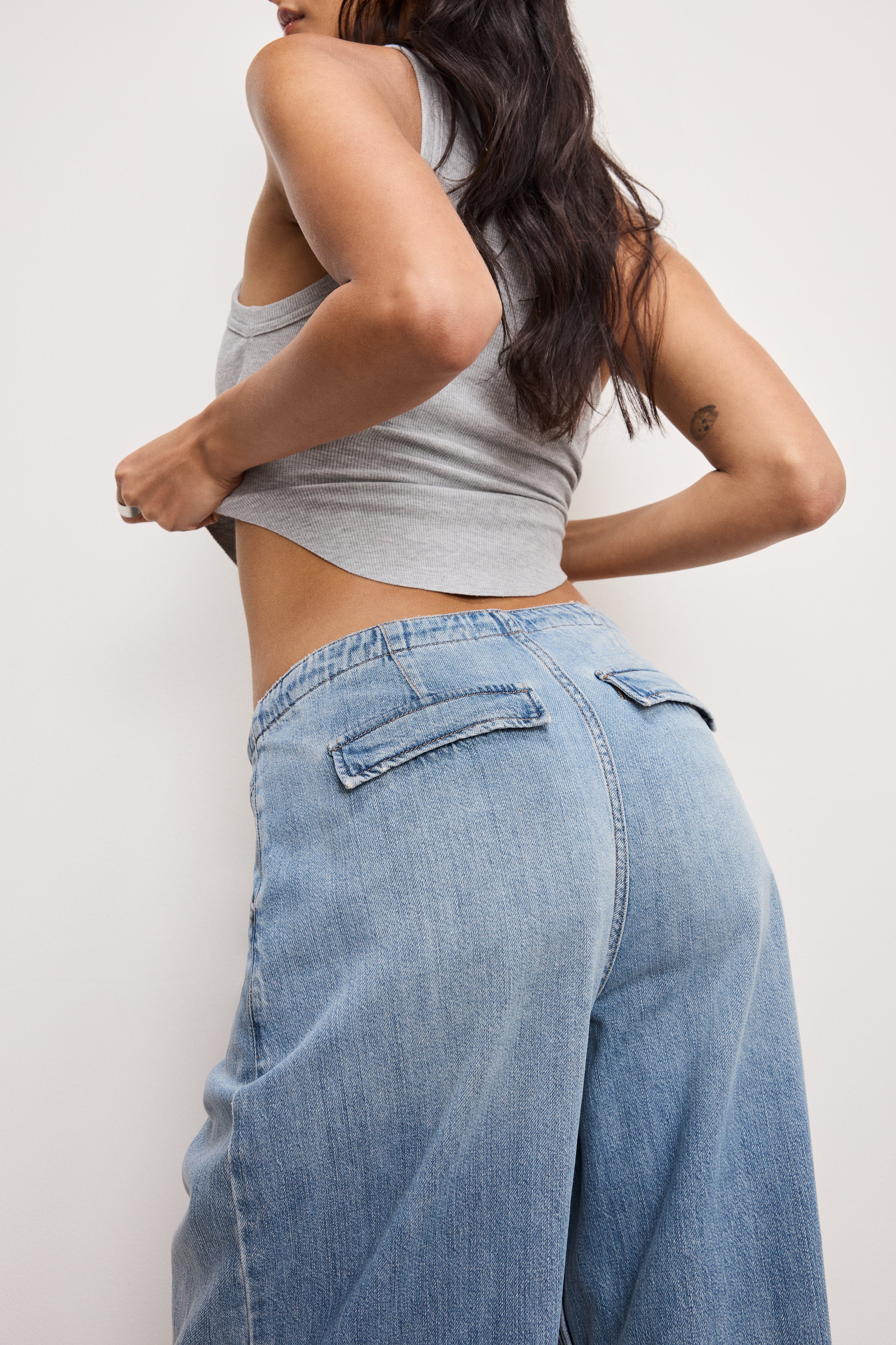 LITE LINEN DENIM PARACHUTE PANTS Indigo794 4 LITE LINEN DENIM PARACHUTE PANTS Indigo794