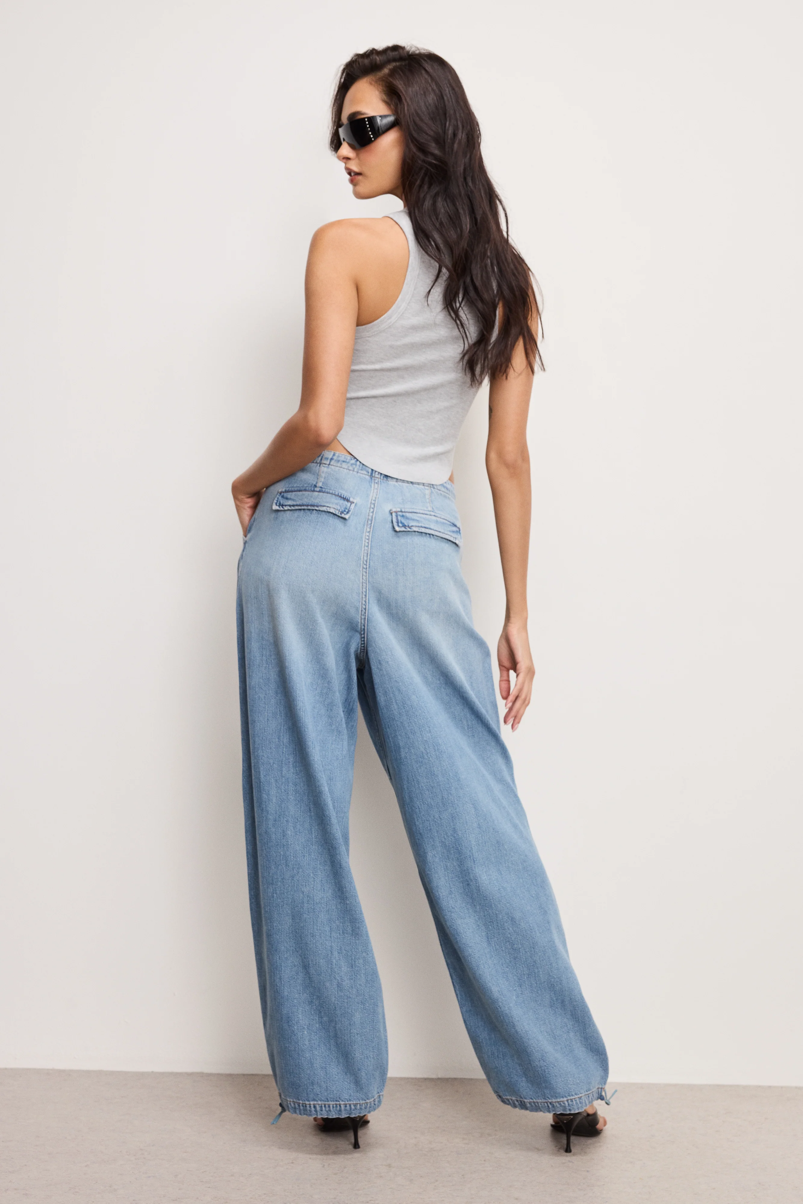 LITE LINEN DENIM PARACHUTE PANTS Indigo794 5 LITE LINEN DENIM PARACHUTE PANTS Indigo794