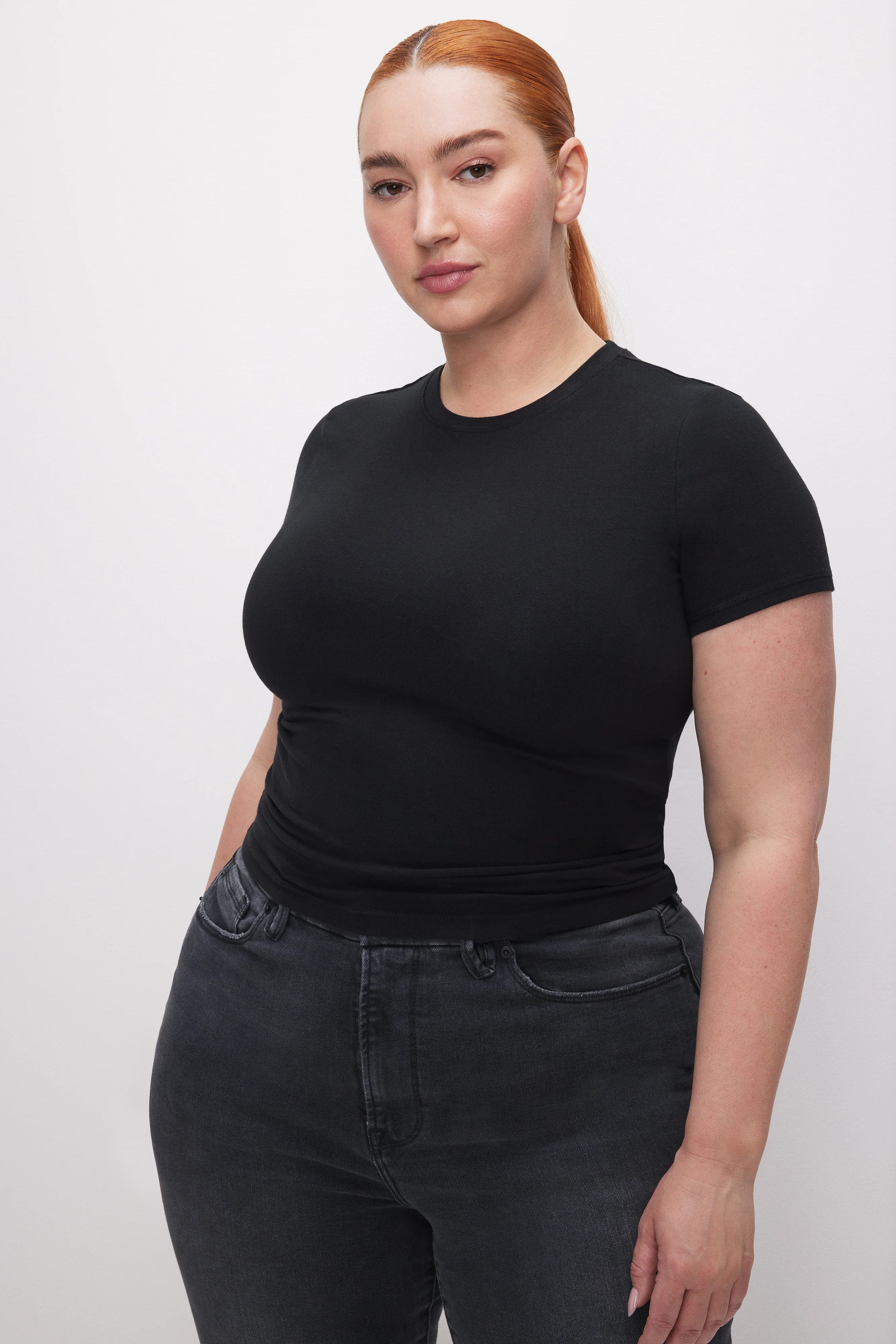 SUPER STRETCH BABY TEE Black001 5 SUPER STRETCH BABY TEE Black001