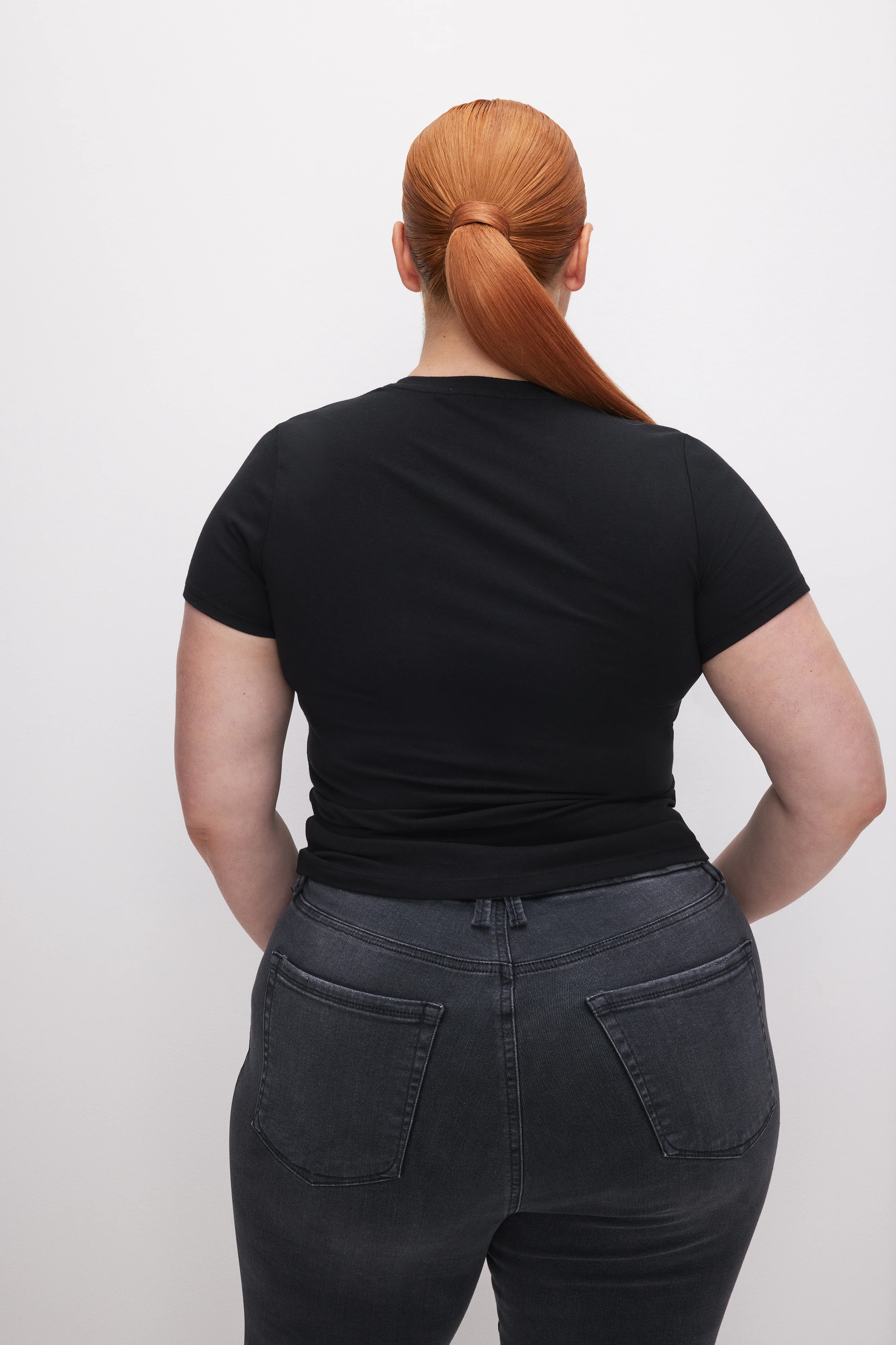 SUPER STRETCH BABY TEE Black001 6 SUPER STRETCH BABY TEE Black001