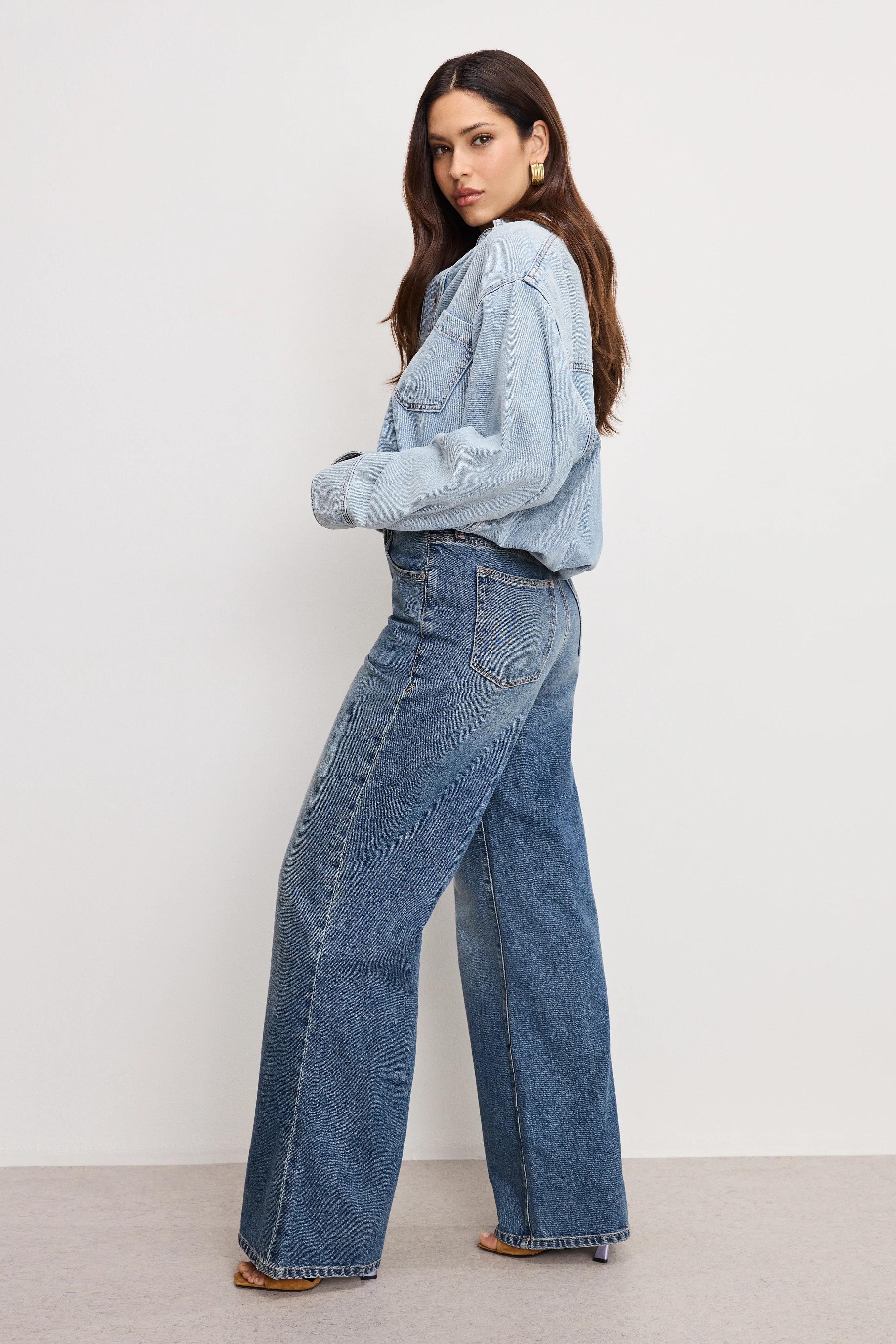 DENIM SHIRT JUMPSUIT Indigo796 5 DENIM SHIRT JUMPSUIT Indigo796