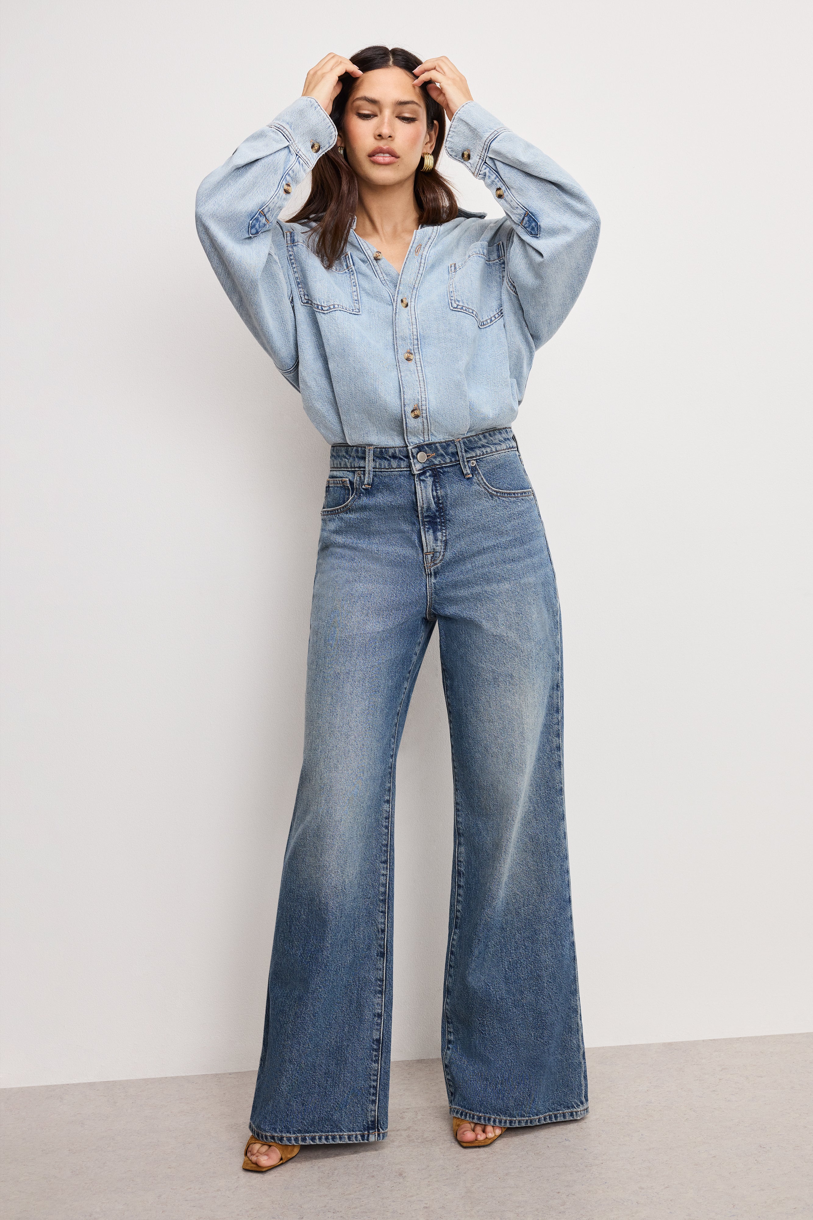 DENIM SHIRT JUMPSUIT Indigo796 6 DENIM SHIRT JUMPSUIT Indigo796