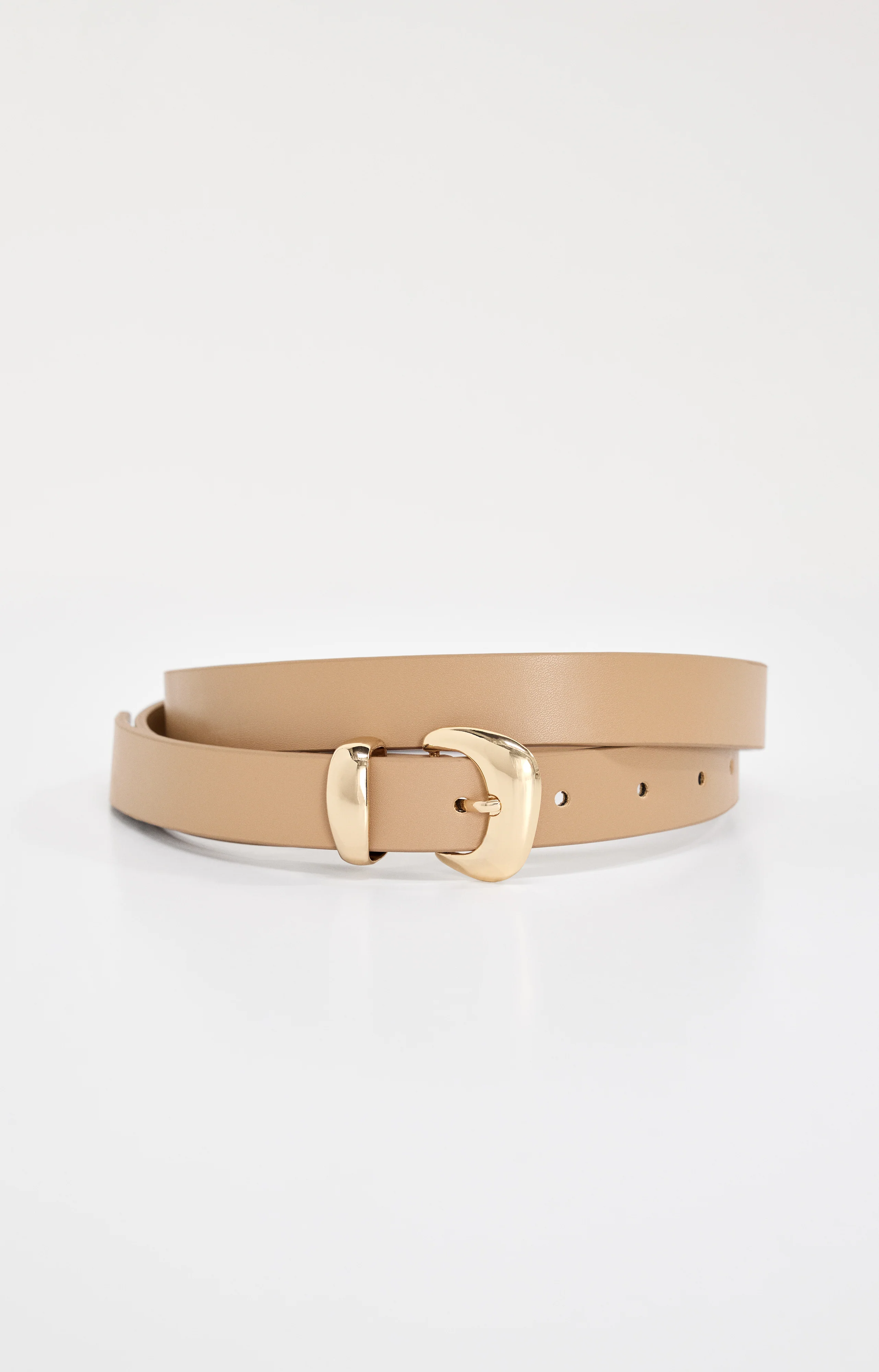 SKINNY BOLD BUCKLE BELT Tan002