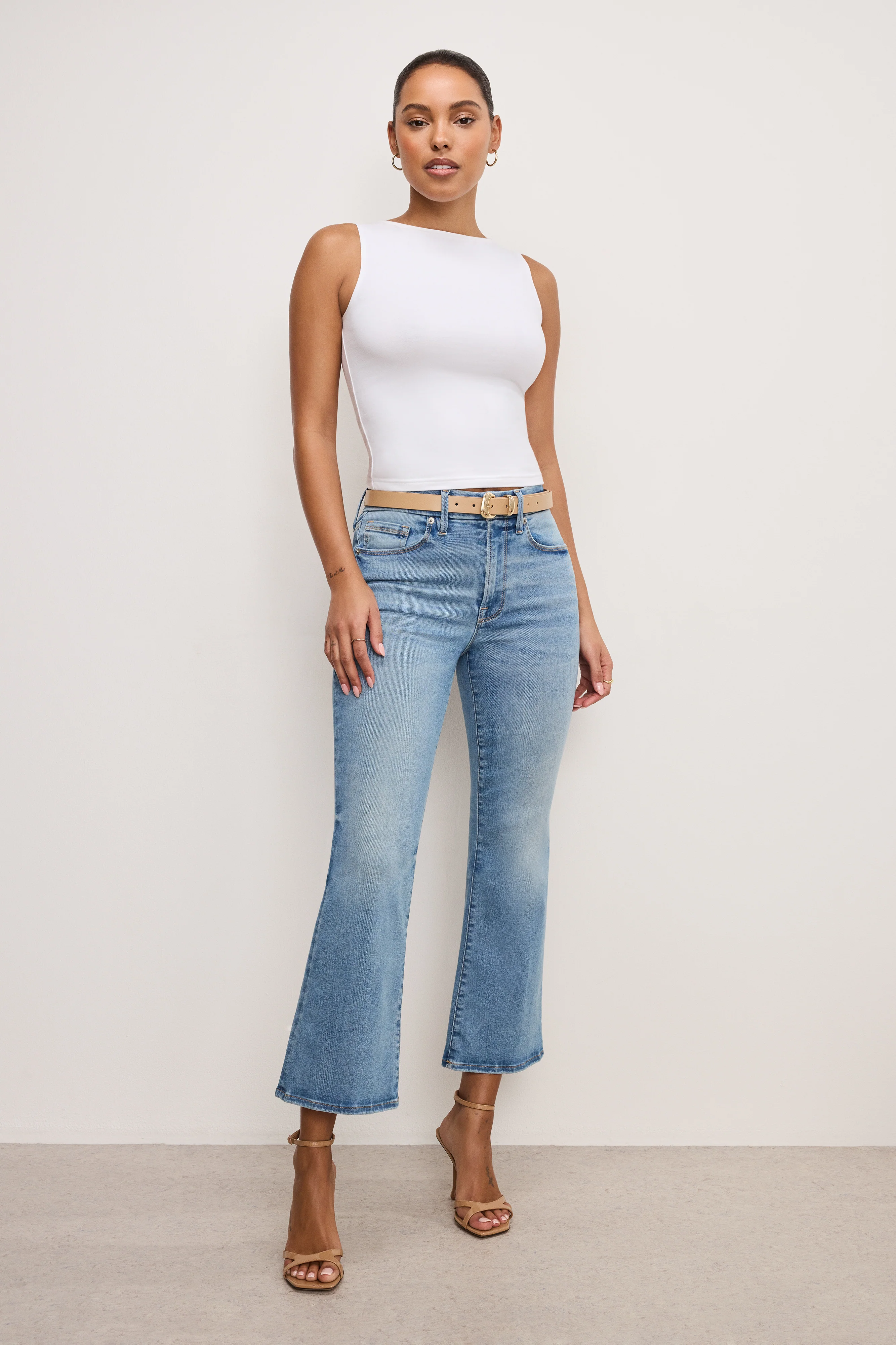 SKINNY BOLD BUCKLE BELT Tan002