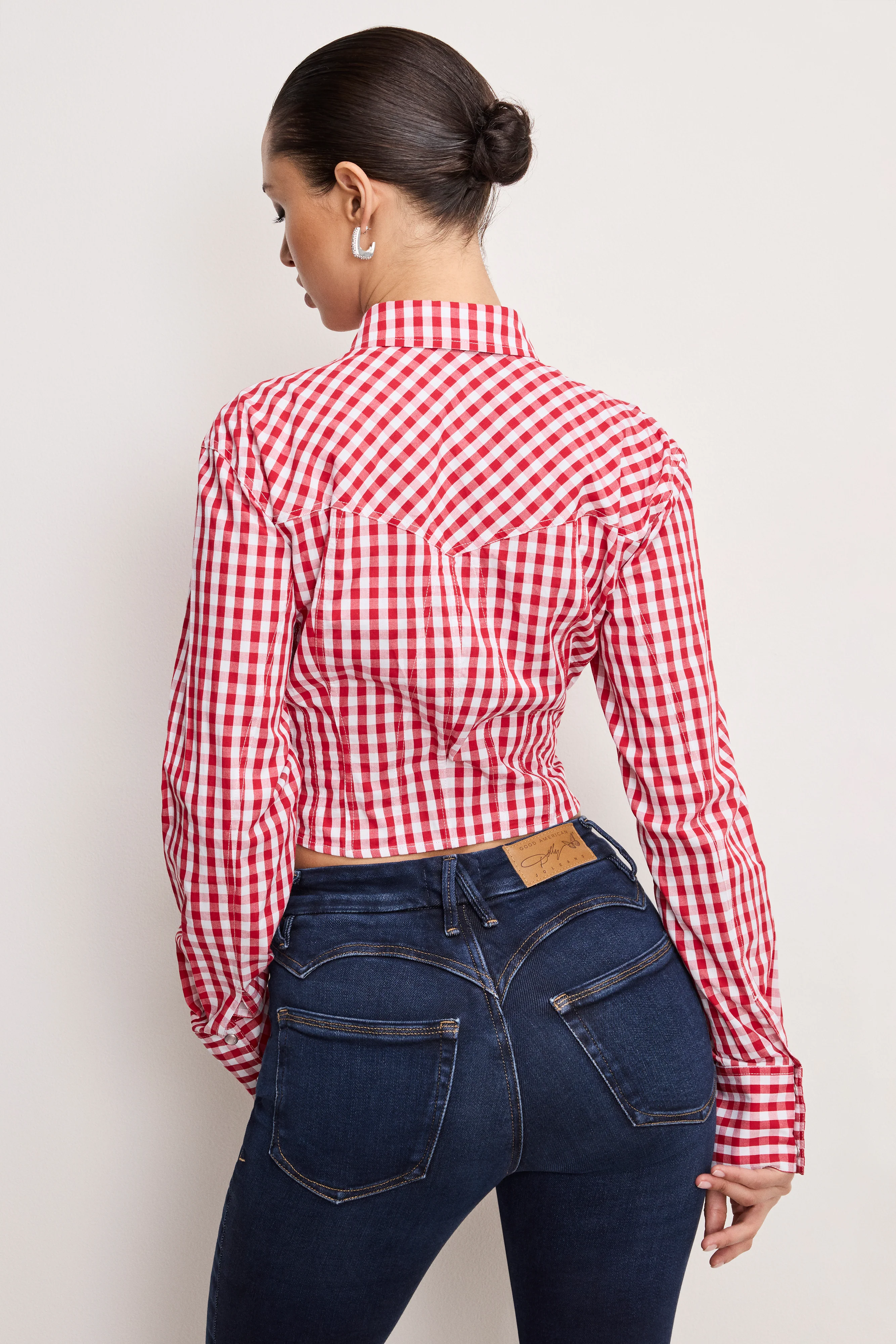 DOLLY COUNTRY CORSET SHIRT Crimson and white gingham 4 DOLLY COUNTRY CORSET SHIRT Crimson and white gingham