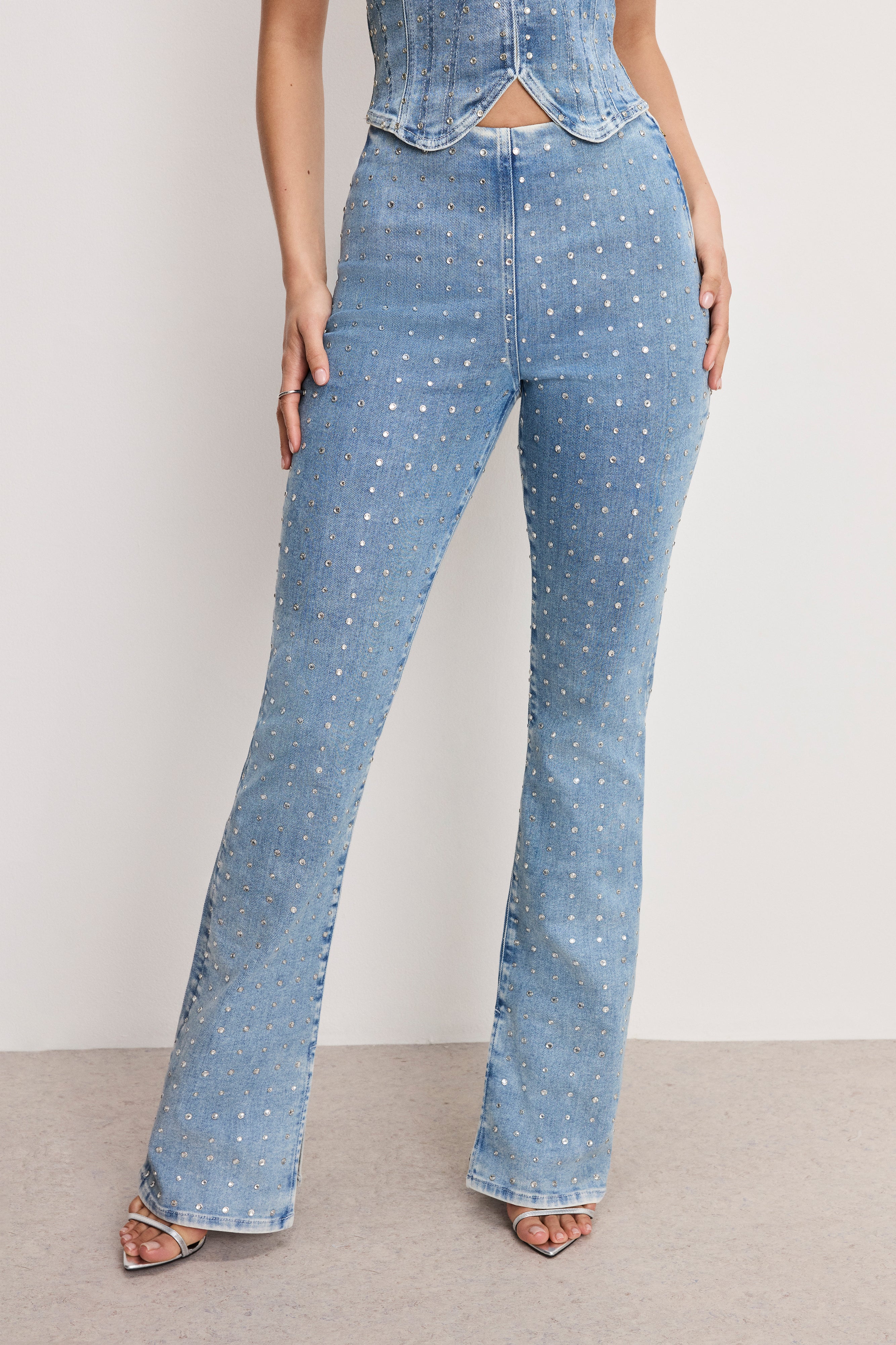 DOLLY CRYSTAL DENIM PULL ON PANTS Indigo1023 3 DOLLY CRYSTAL DENIM PULL ON PANTS Indigo1023