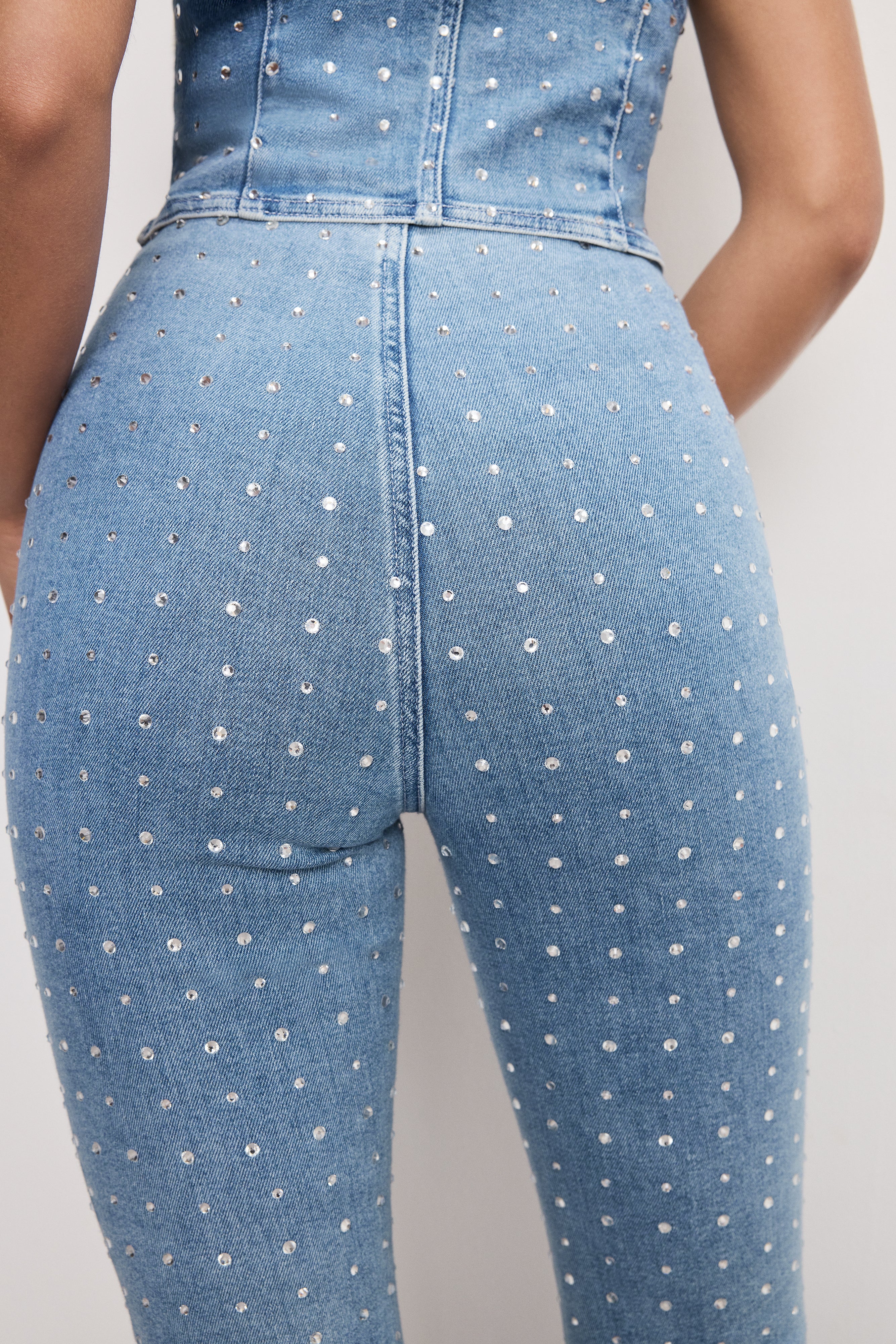 DOLLY CRYSTAL DENIM PULL ON PANTS Indigo1023 4 DOLLY CRYSTAL DENIM PULL ON PANTS Indigo1023