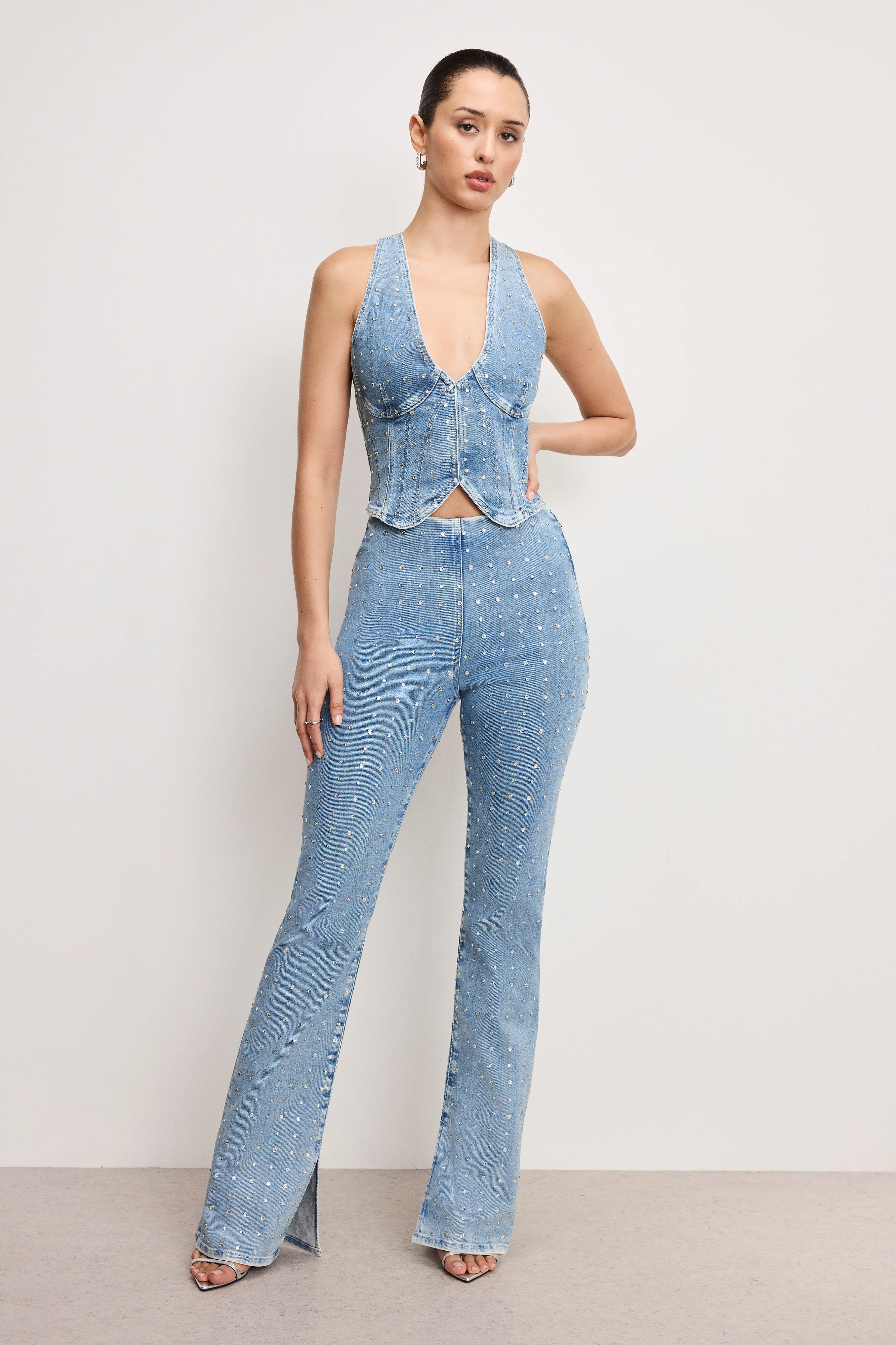 DOLLY CRYSTAL DENIM PULL ON PANTS Indigo1023 5 DOLLY CRYSTAL DENIM PULL ON PANTS Indigo1023