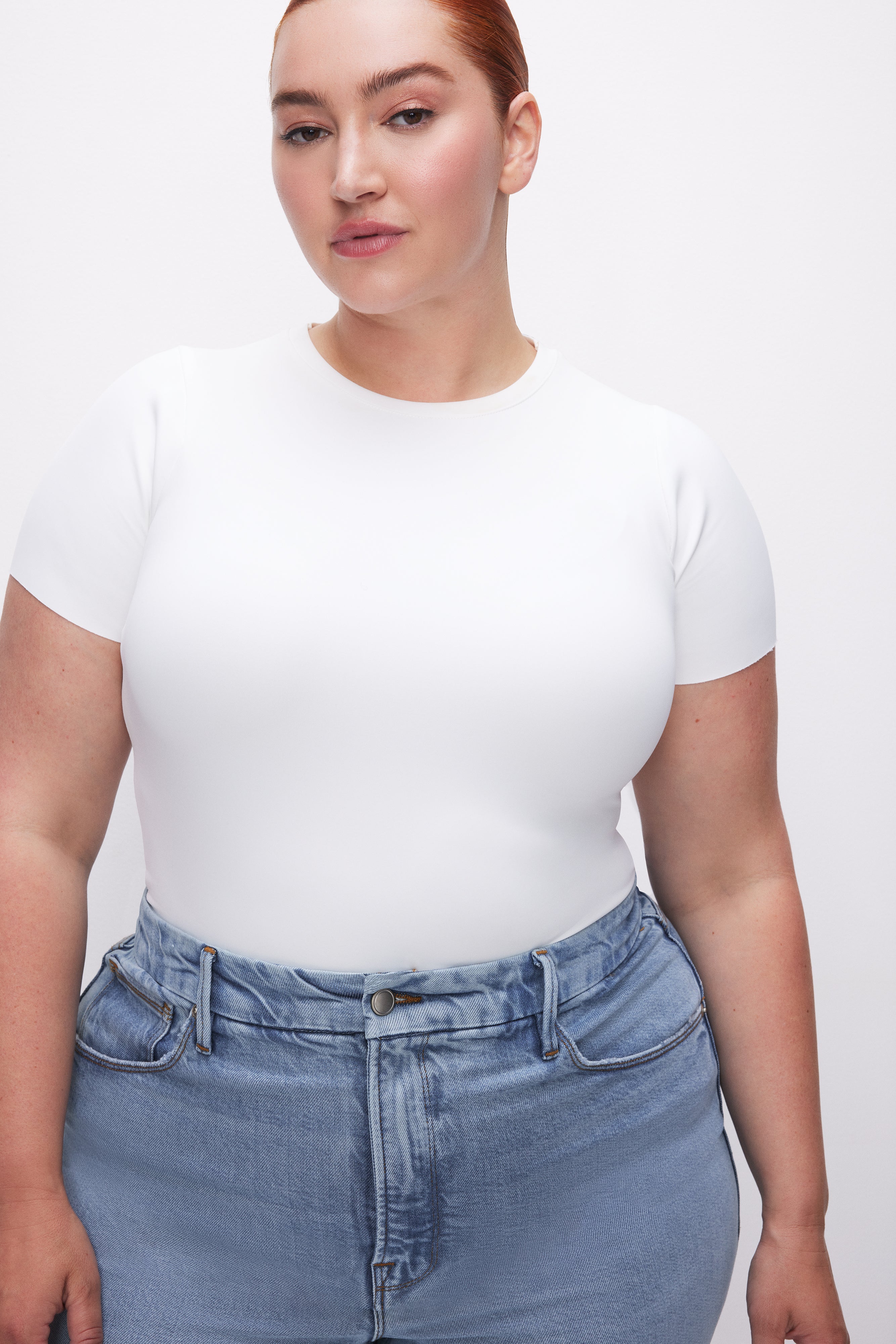 SCULPTING TEE BODYSUIT White001