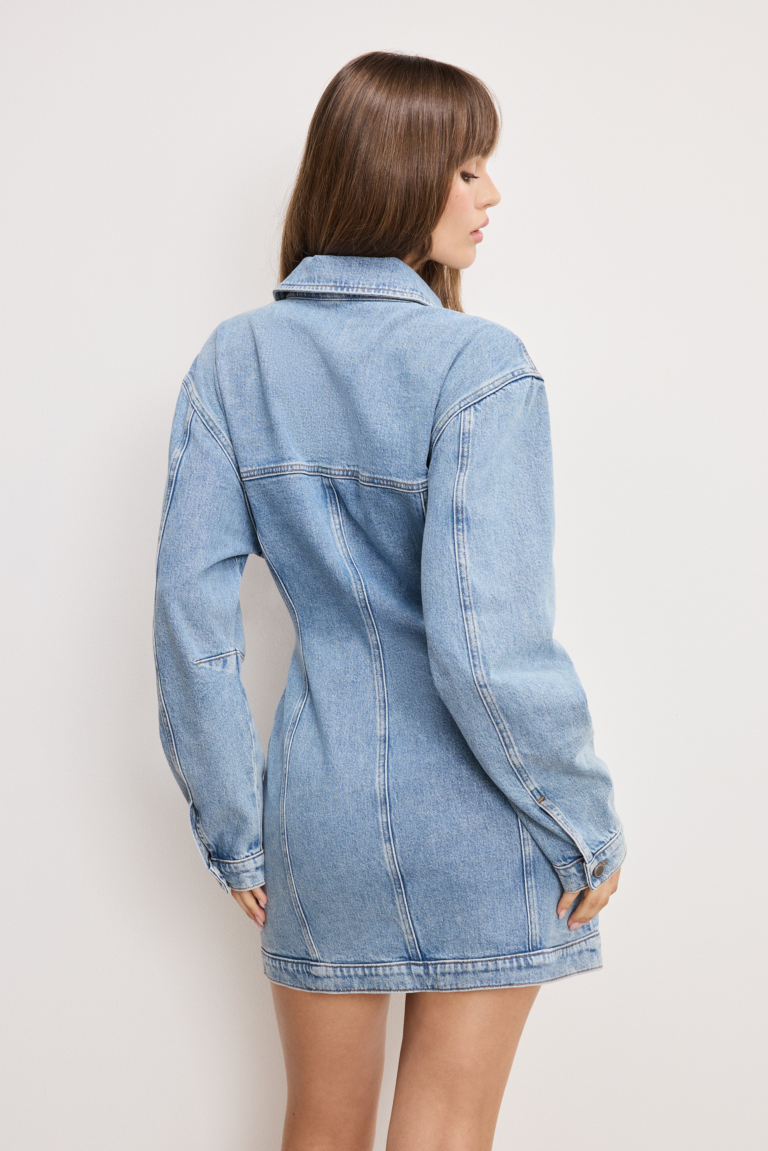 BARREL LONG SLEEVE MINI DRESS Indigo911 4 BARREL LONG SLEEVE MINI DRESS Indigo911