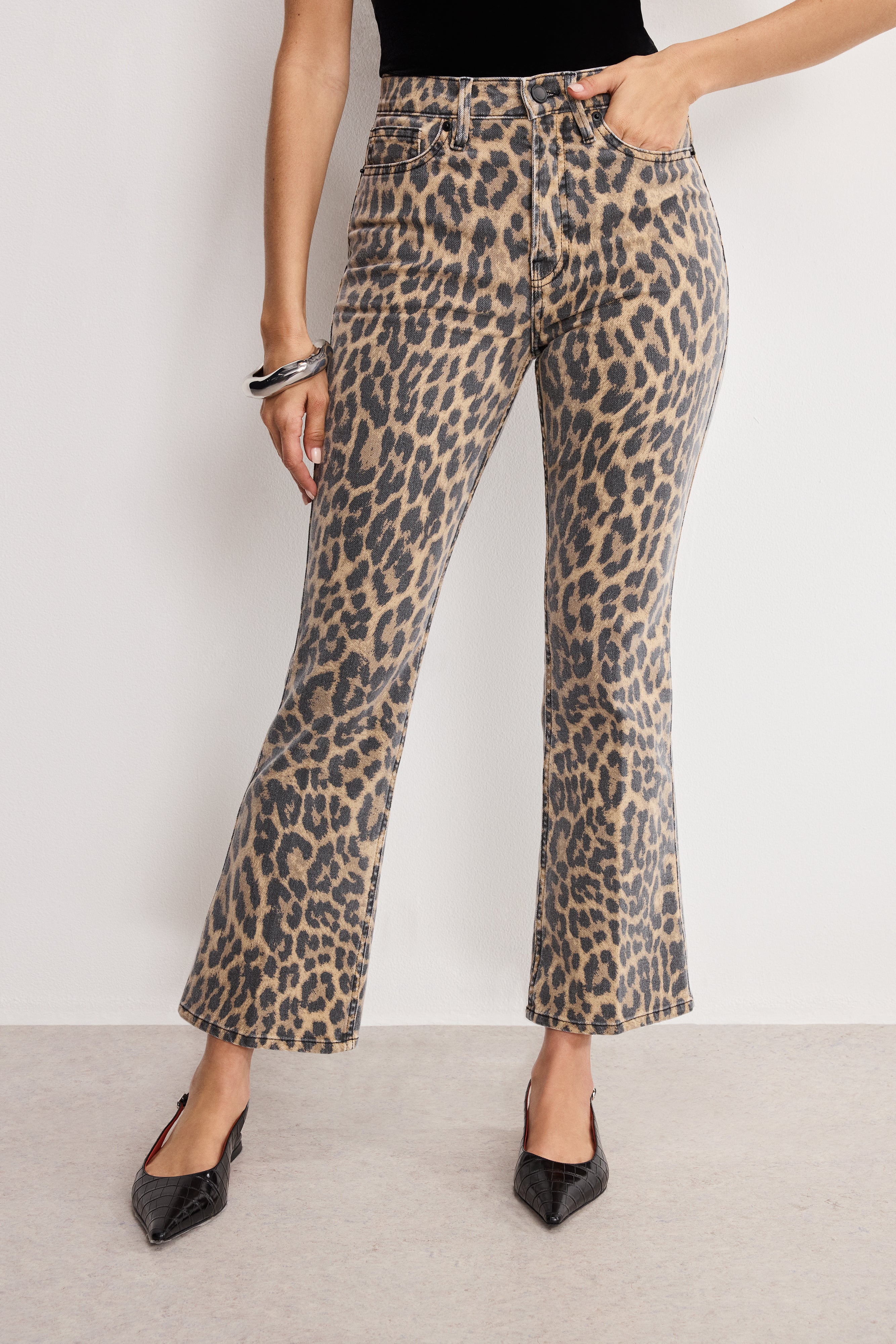 GOOD KICK FLARE LEOPARD JEANS Lucky leopard001