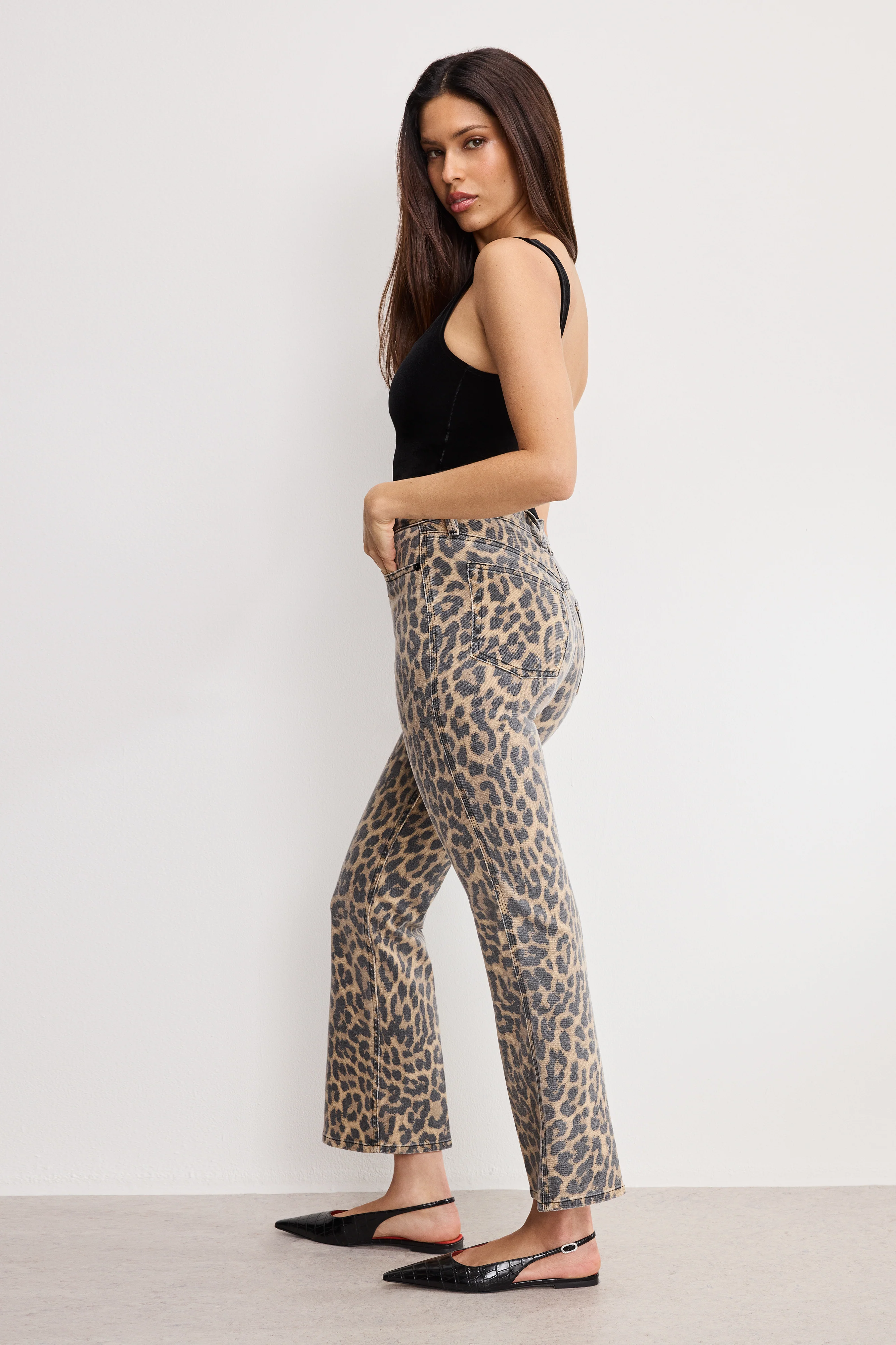 GOOD KICK FLARE LEOPARD JEANS Lucky leopard001