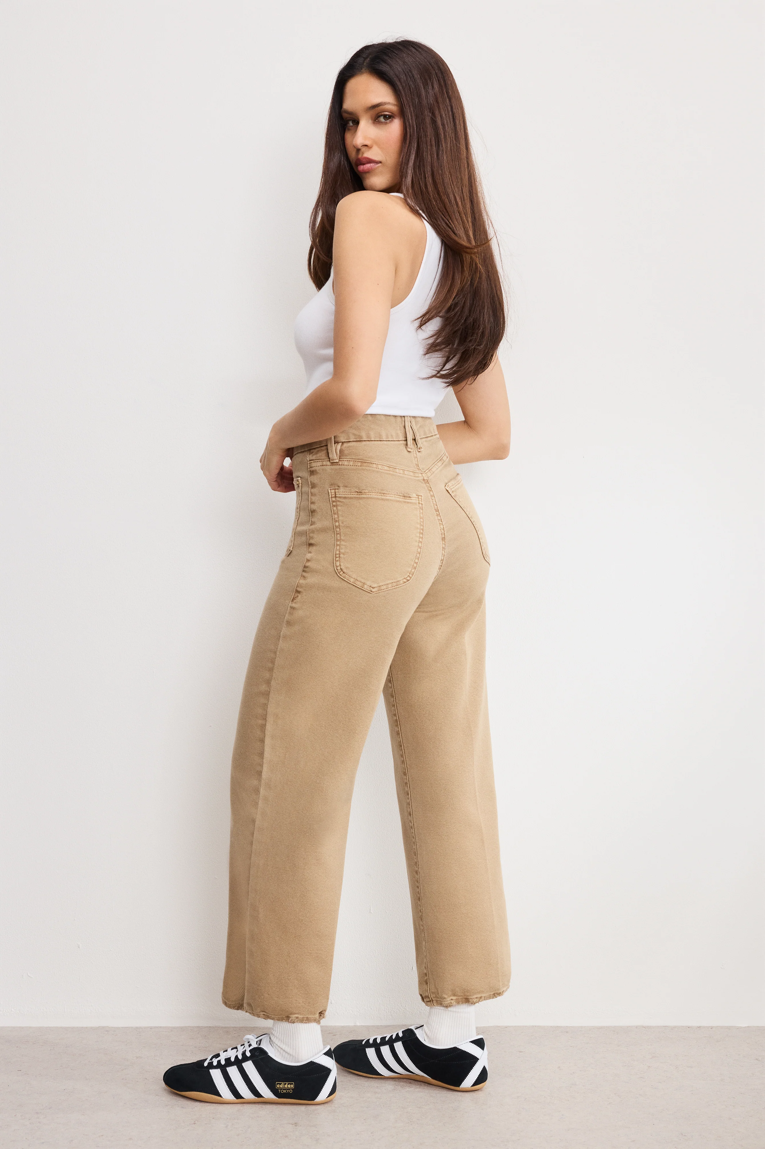 PALAZZO CROPPED PANTS Good khaki001