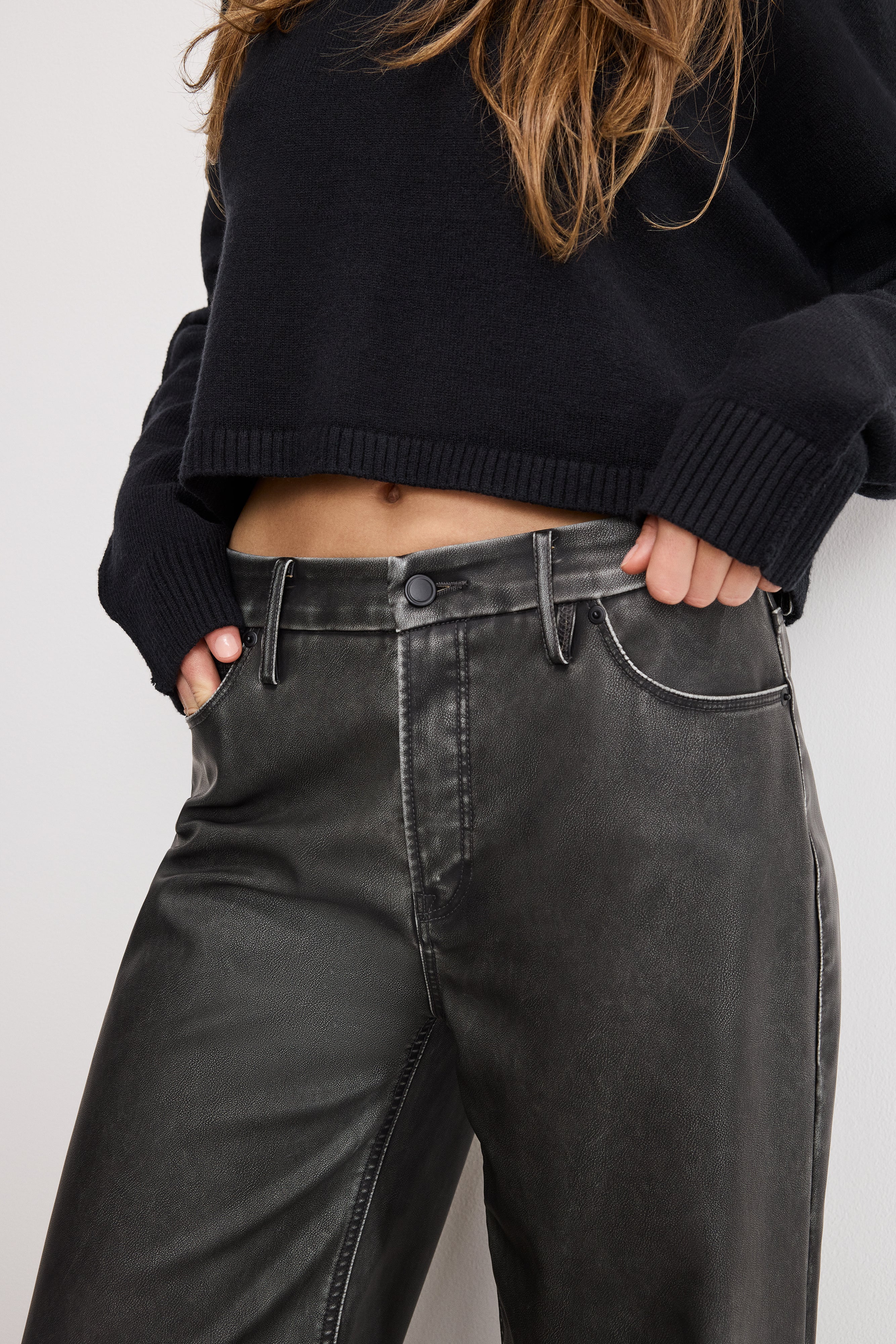 GOOD SKATE FAUX LEATHER PANTS Black001 4 GOOD SKATE FAUX LEATHER PANTS Black001