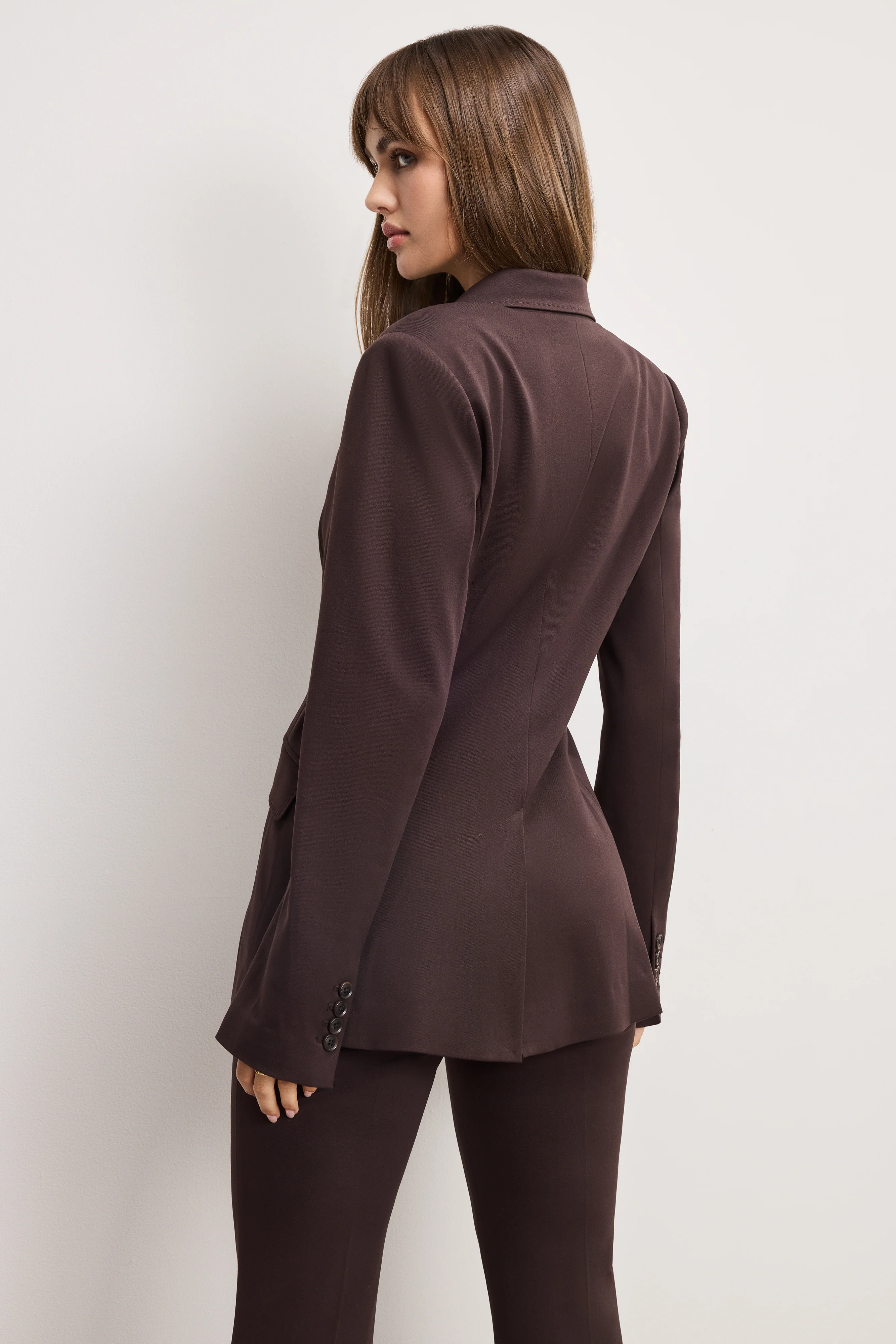 ESSENTIAL SUITING SCULPTED BLAZER Dark chocolate 3 ESSENTIAL SUITING SCULPTED BLAZER Dark chocolate