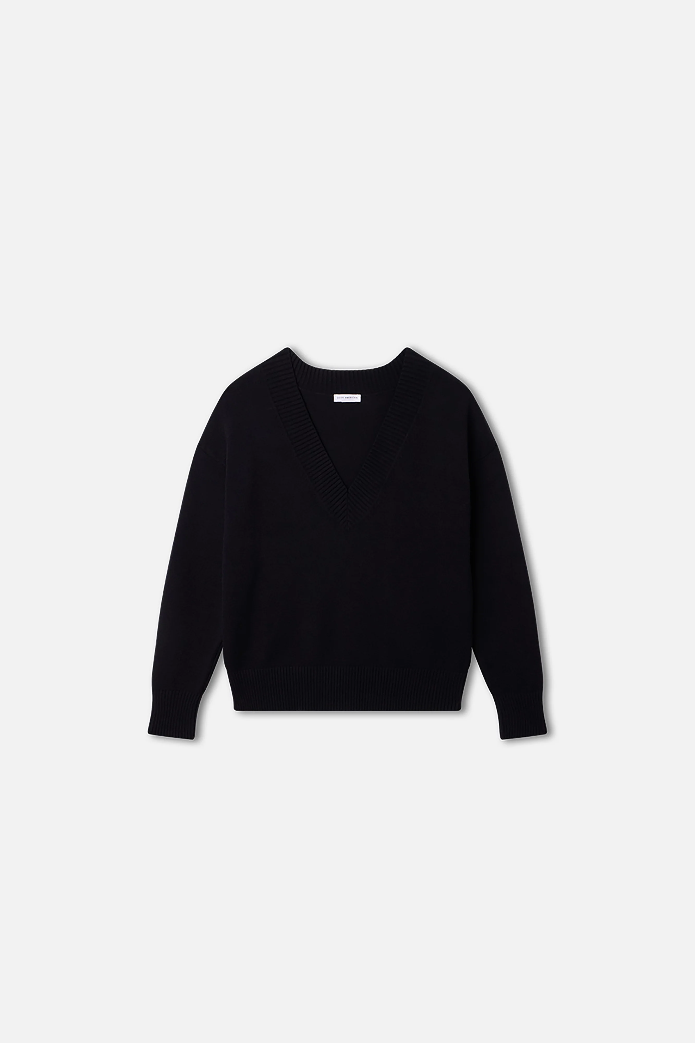 DEEP V KNIT SWEATER Black001