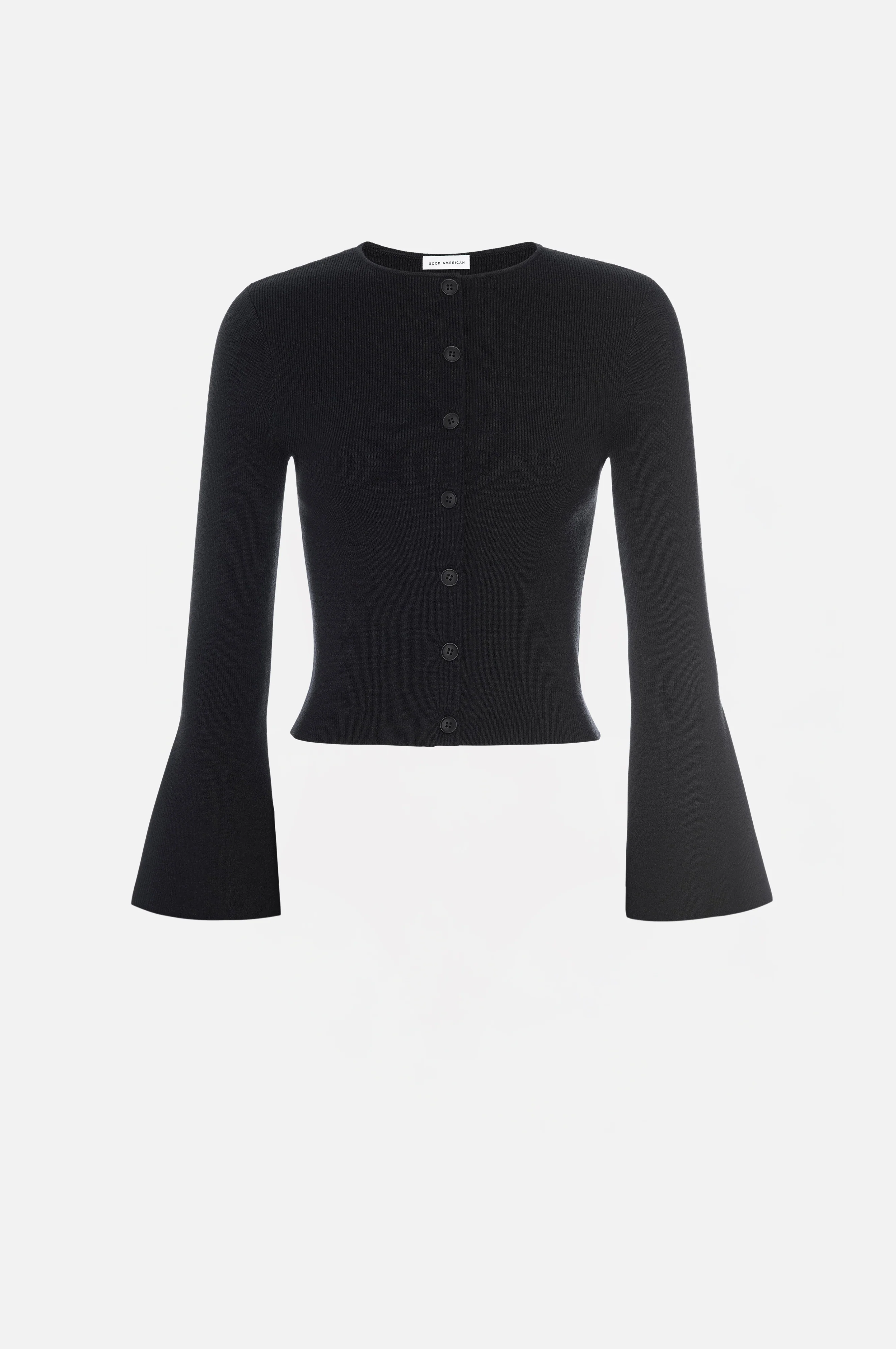 BELL SLEEVE KNIT CARDIGAN Black001