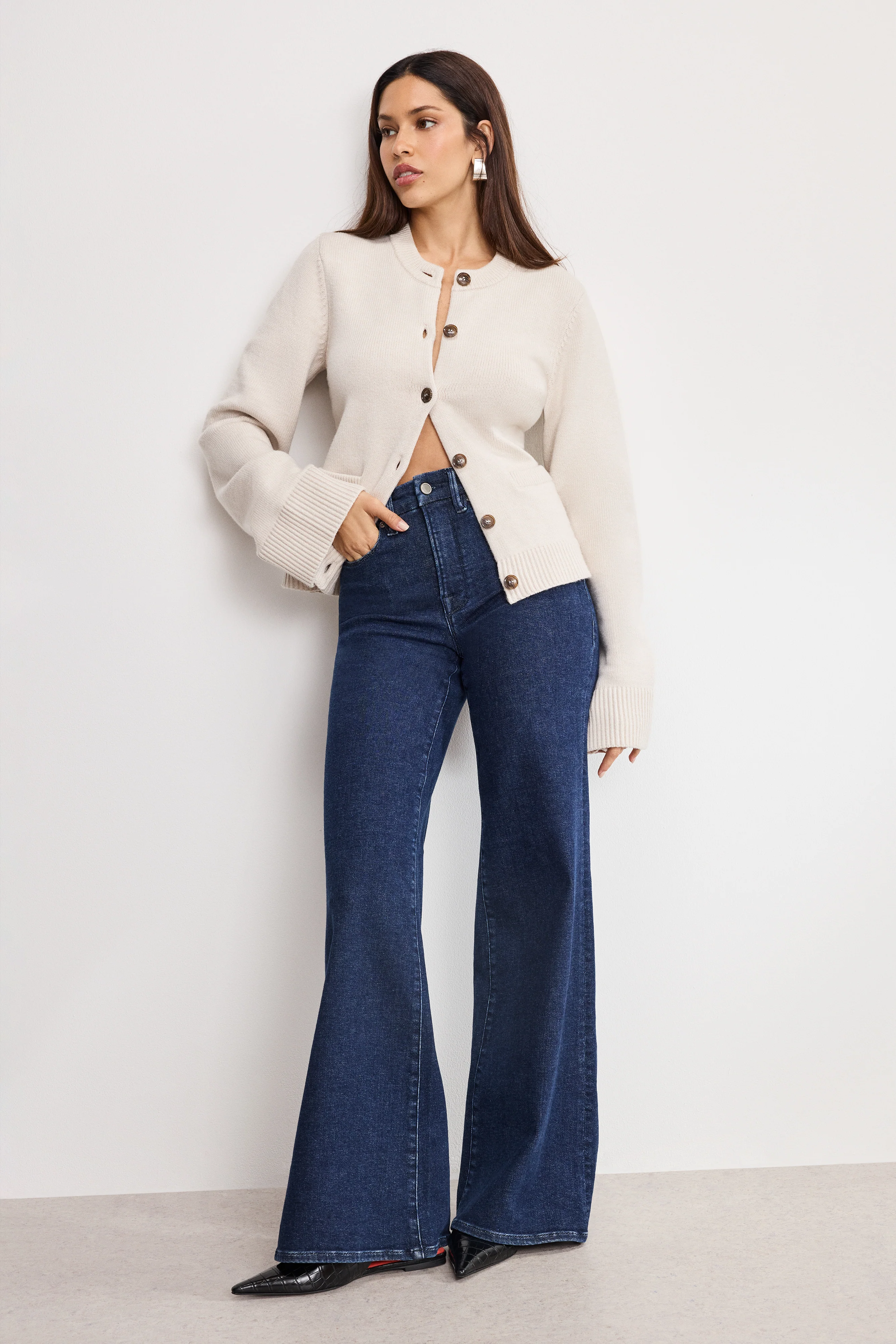 BUTTON FRONT KNIT CARDIGAN Vanilla001 6 BUTTON FRONT KNIT CARDIGAN Vanilla001