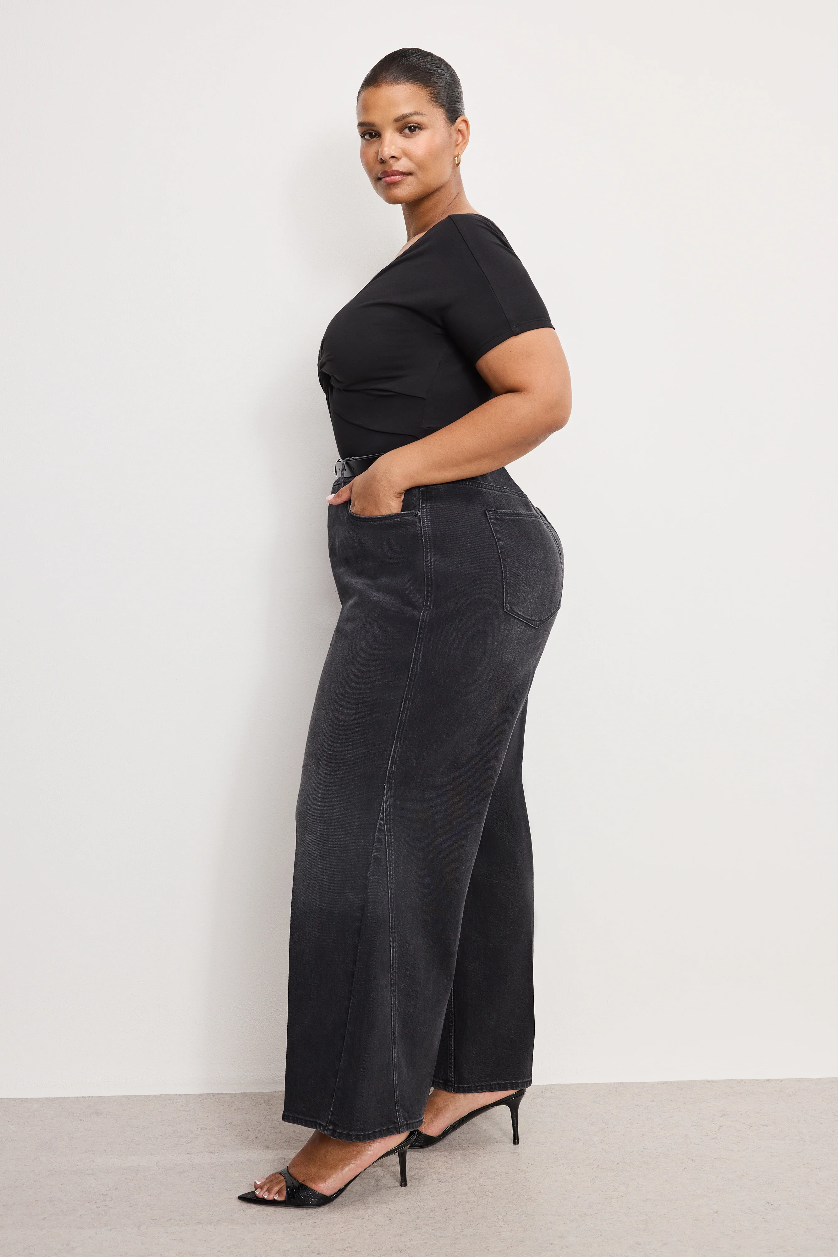 GOOD SKATE CROPPED WIDE JEANS Black407 4 GOOD SKATE CROPPED WIDE JEANS Black407