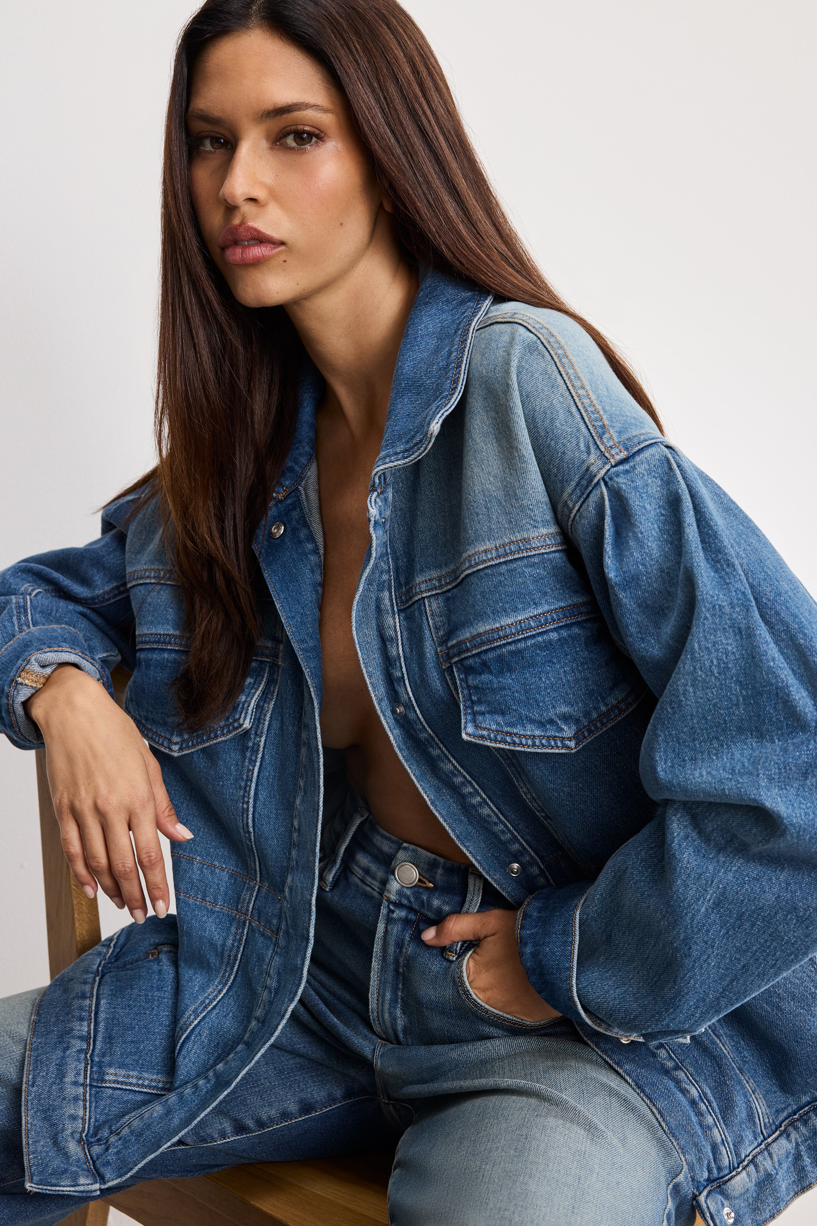 BARREL SLEEVE DENIM JACKET Indigo912 3 BARREL SLEEVE DENIM JACKET Indigo912