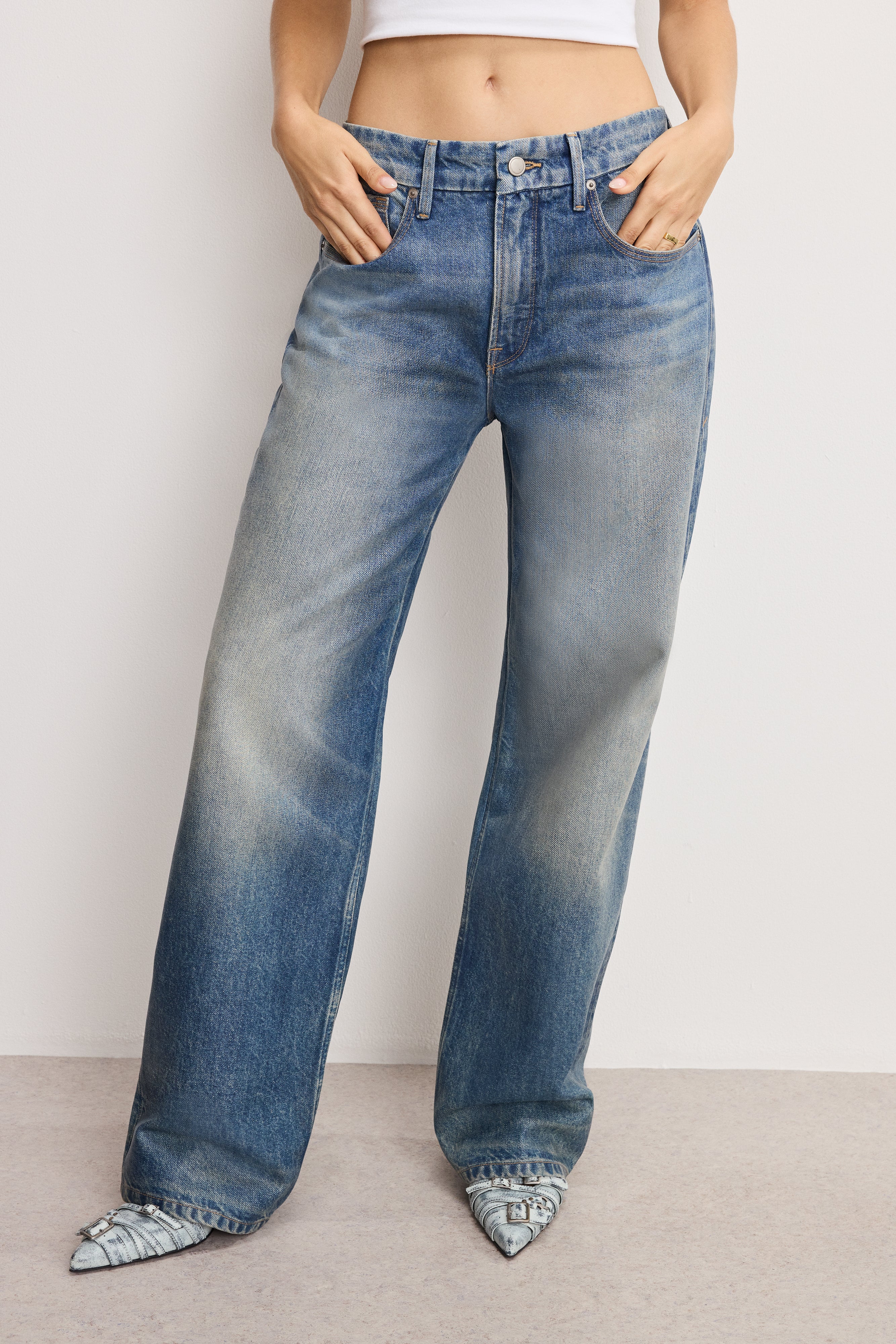 GOOD 90S RELAXED COATED JEANS Indigo927