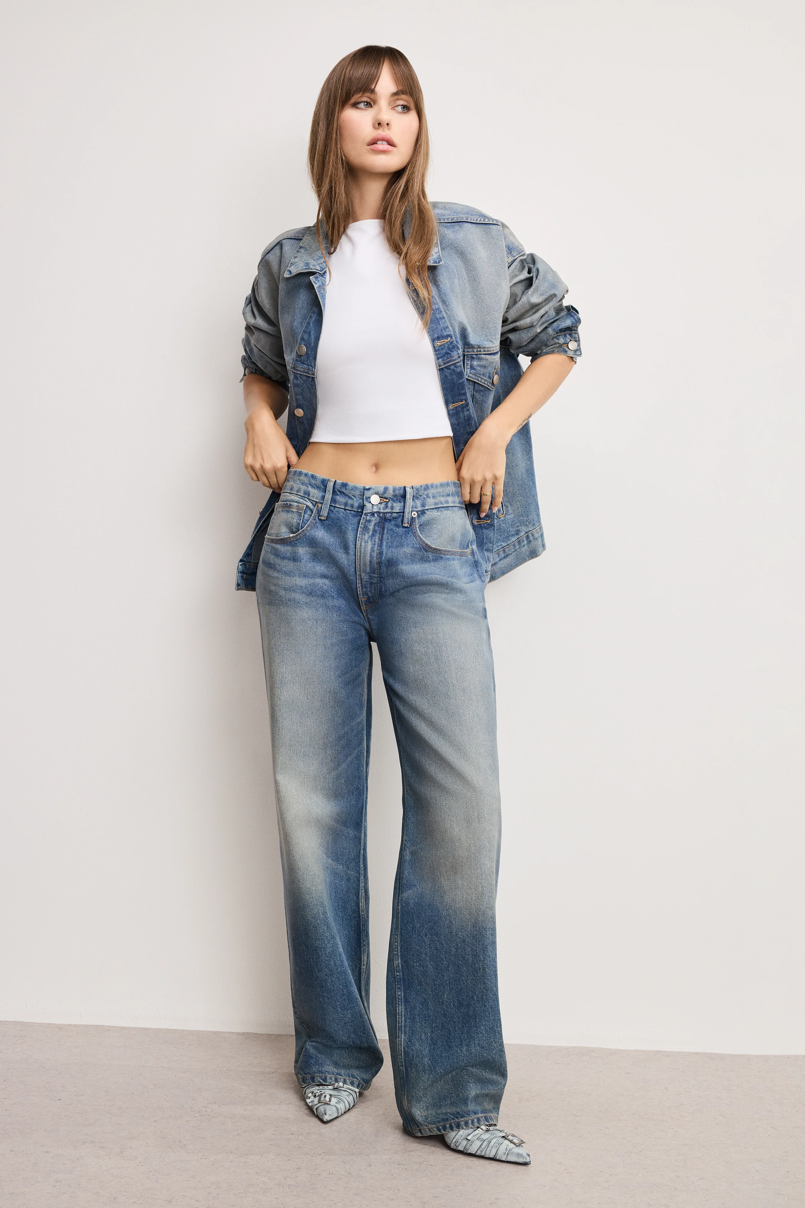 GOOD 90S RELAXED COATED JEANS Indigo927